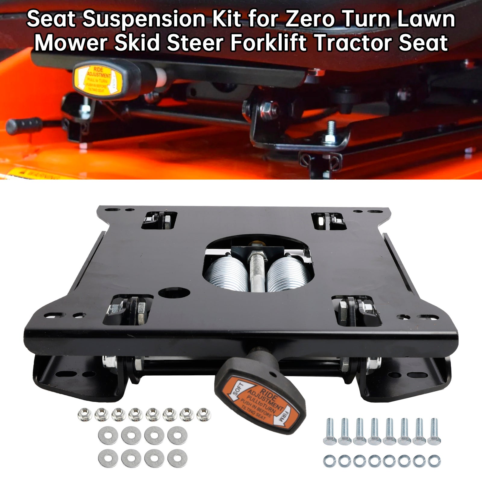 Seat Suspension Kit for Zero Turn Lawn Mower Skid Steer Forklift Tractor Seat