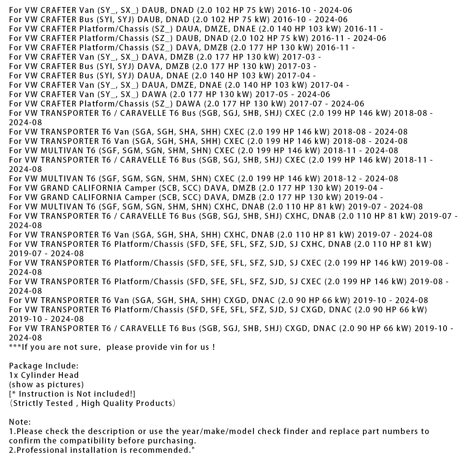 Cylinder Head 908334 908434 For VW Audi Skoda SEAT 2.0l TDI