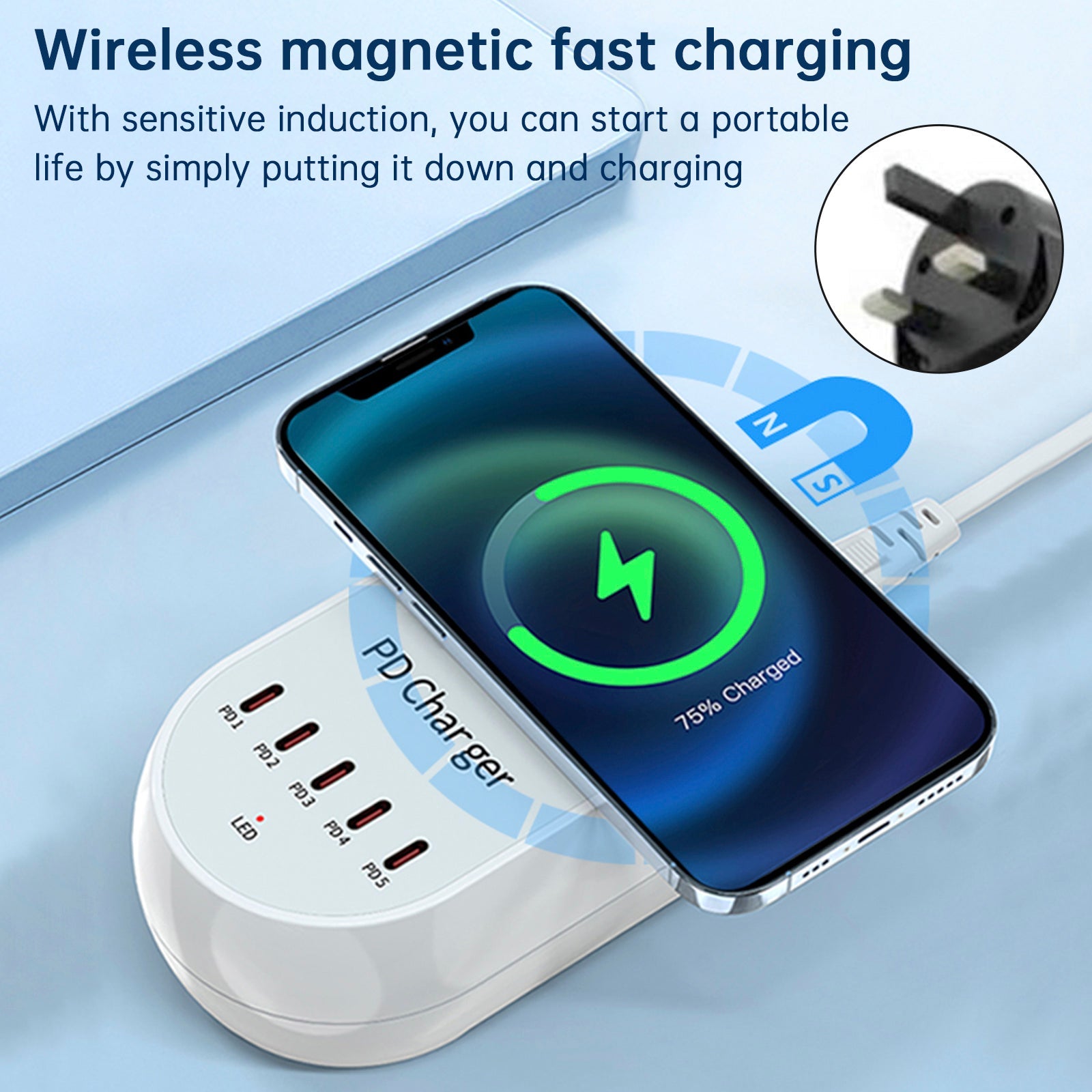 140W Charger Magnetic Wireless Fast Charging PD100W Laptop Mobile Phone Charger