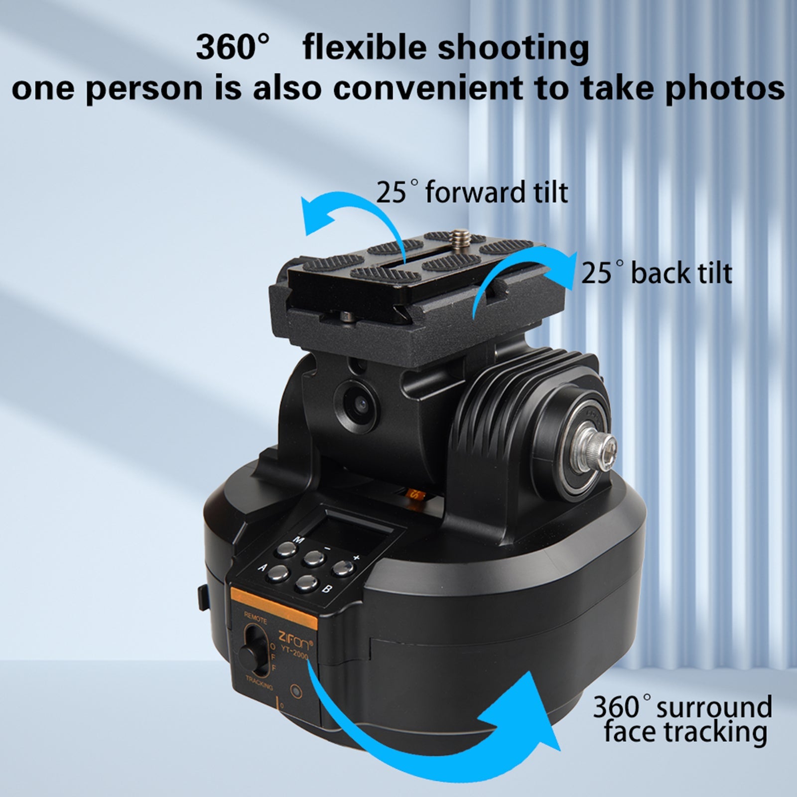 YT-1500 카메라 전기 클라우드 플랫폼 모바일 라이브 회전 파노라마 스태빌라이저