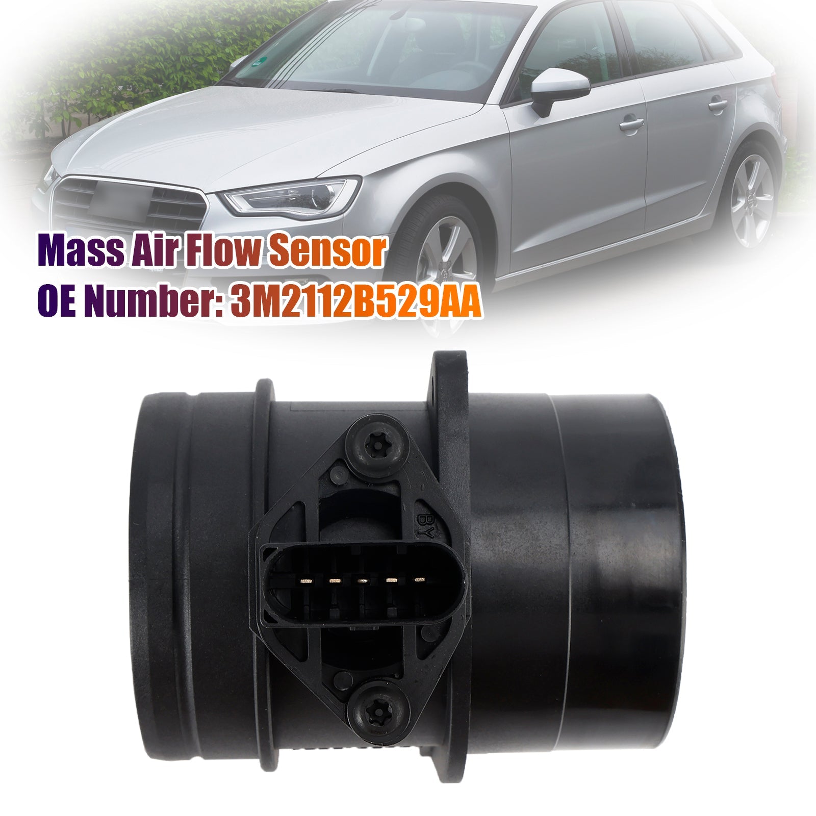 Mass Air Flow Sensor 3M2112B529AA For Ford VW Golf Audi A3 A4 Leon Octavia TDI
