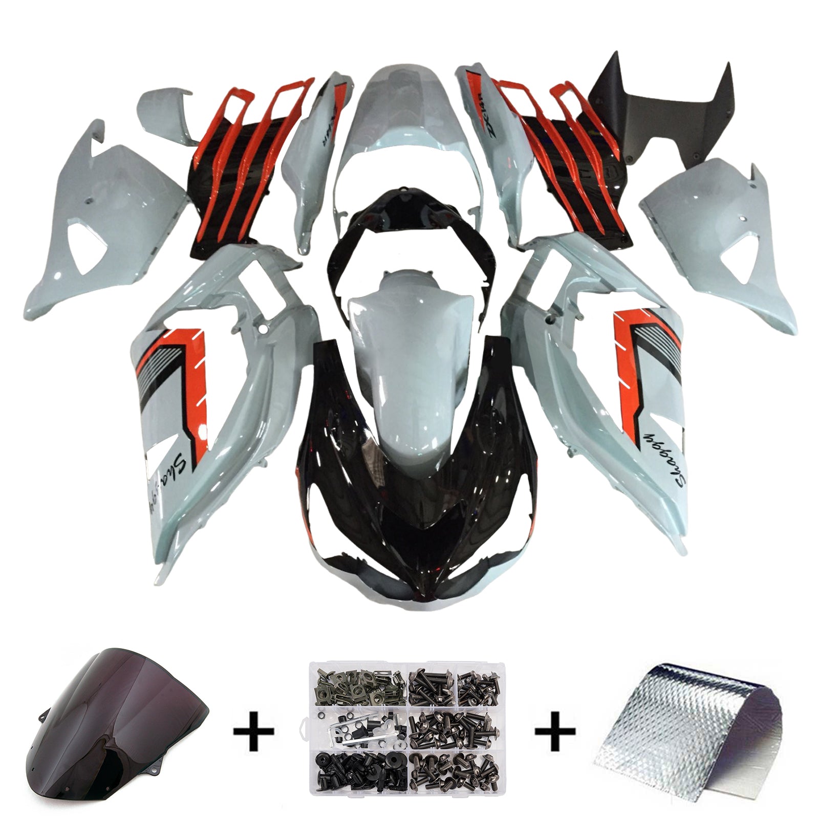 Injection Fairing Kit Bodywork Plastic ABS fit For Kawasaki ZX6R 636 2013-2018