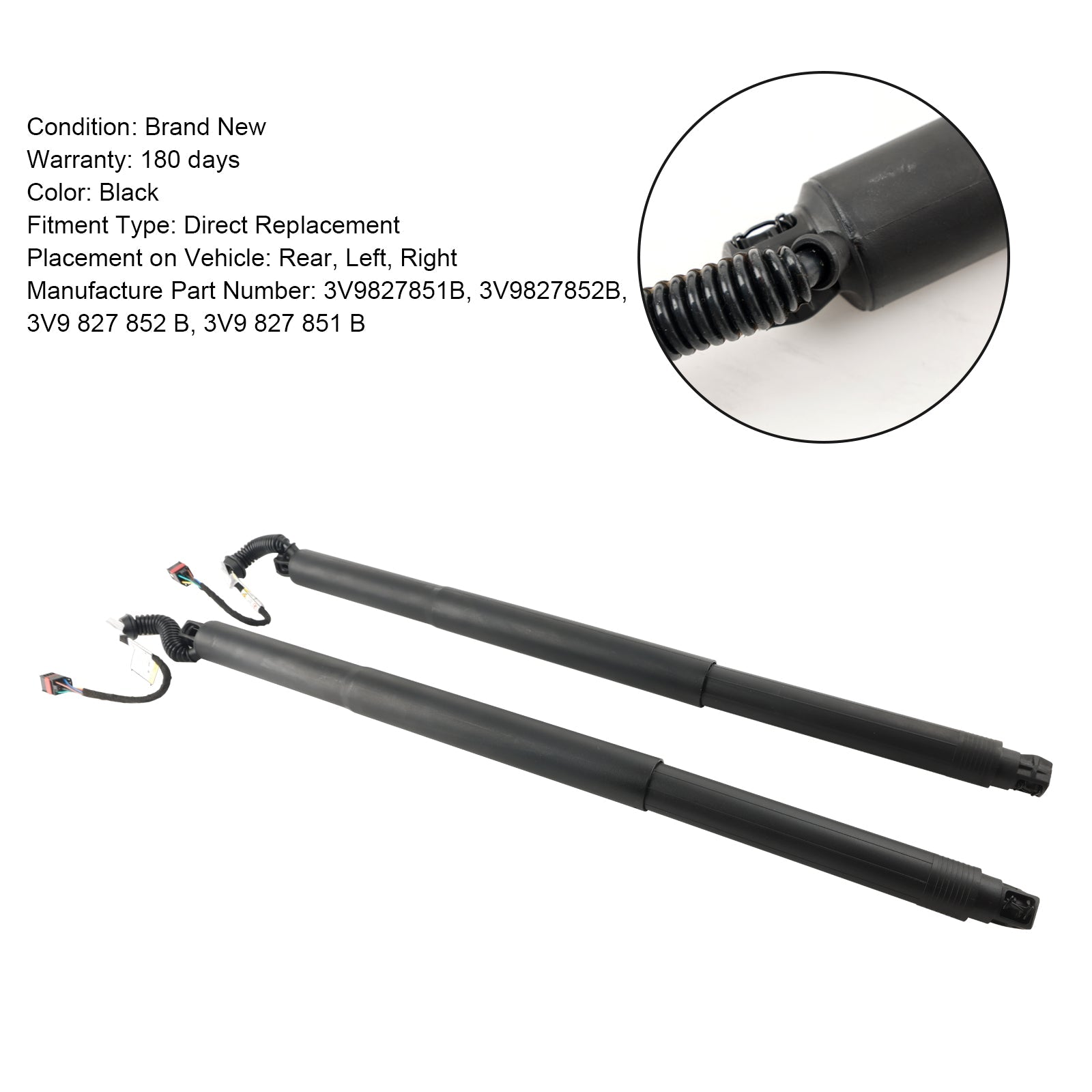 2015-2020 Skoda Superb III 3V5 2PCS Electric Tailgate Gas Struts 3V9827851B 3V9827852B