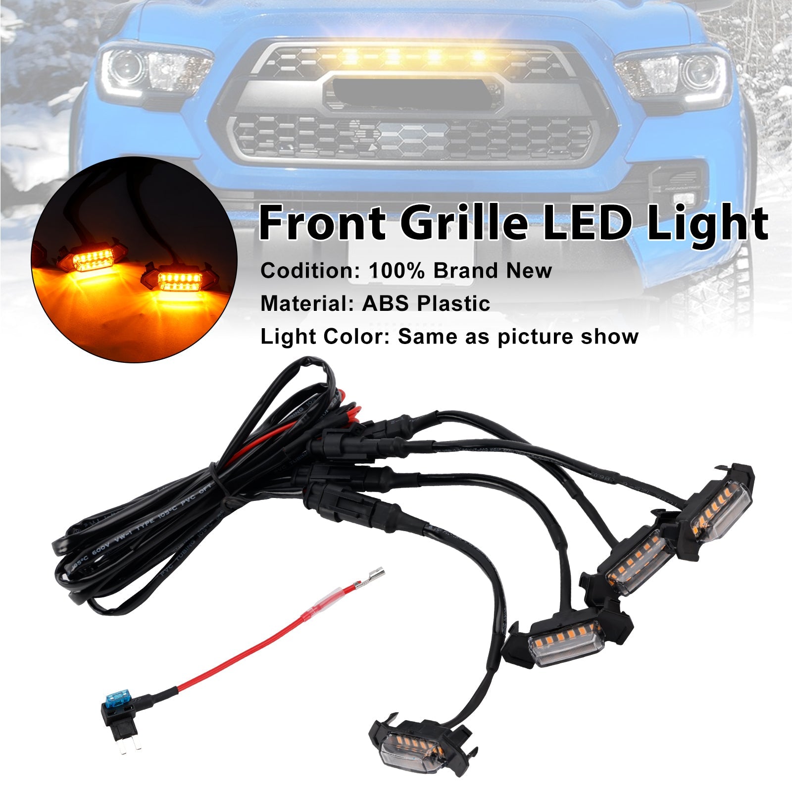 2016-2023 Toyota Tacoma Clear Lens Amber Light Front Grille LED Light Kit