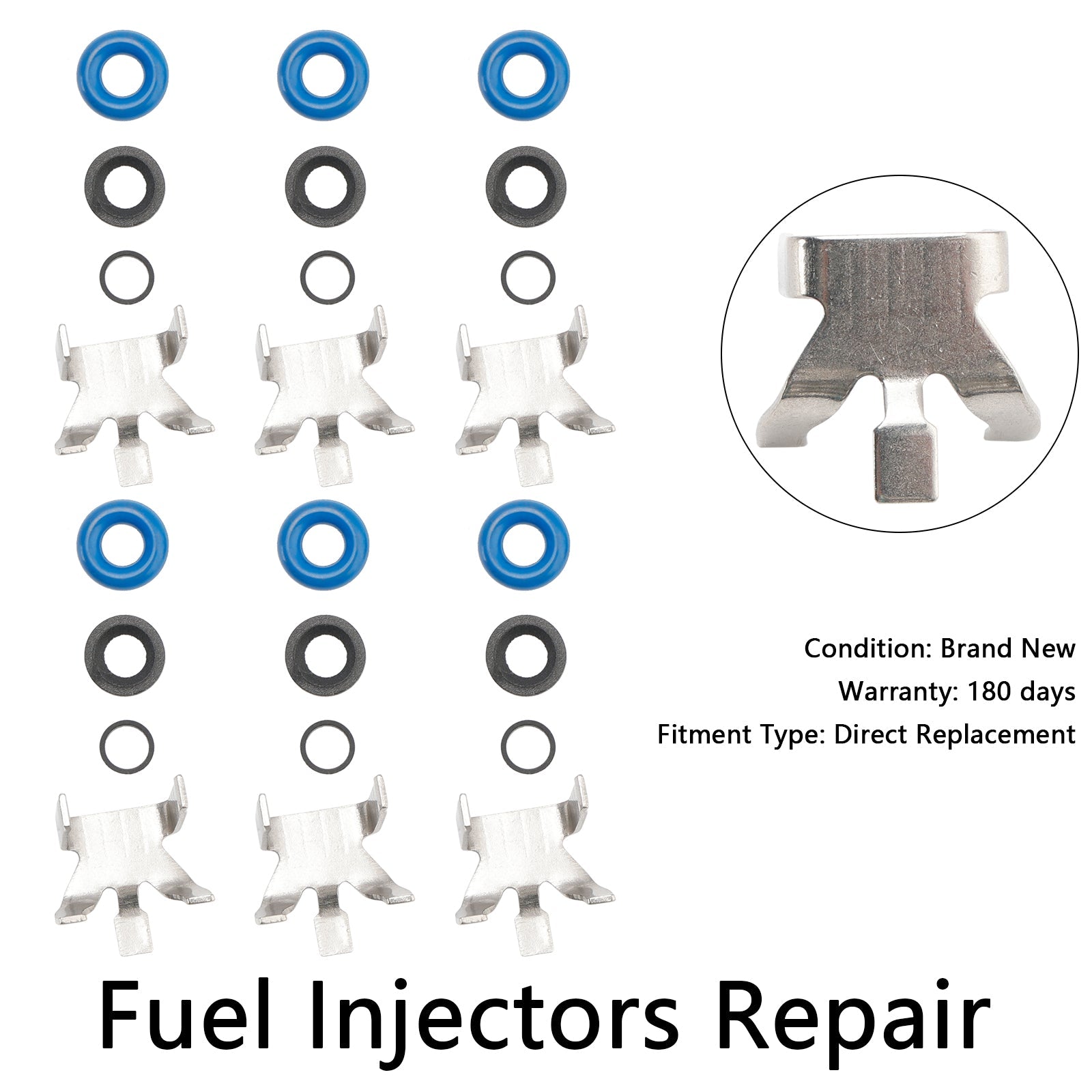 6PCS Fuel Injector Repair Seal Kit fit Ford F150 3.5L Turbo EcoBoost 2011-2016