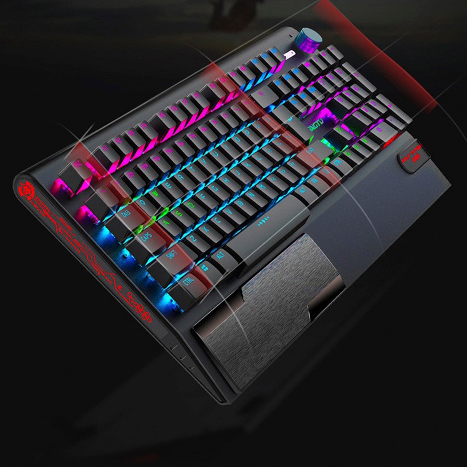 K1000 Mechanical Keyboard Wired 104key Red Switches for PC Chroma RGB Wrist Rest
