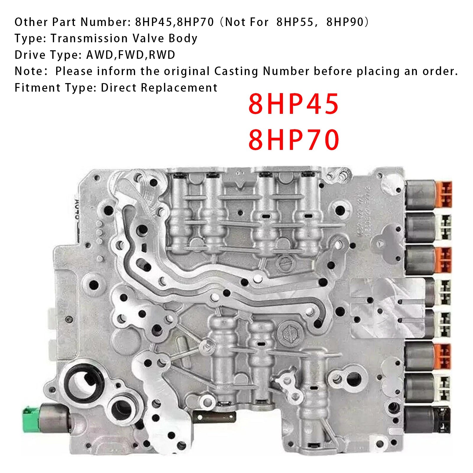 2010-2011 AUDI Q7 8 RWD V6 3.6L Transmission Valve Body 8HP45 8HP70