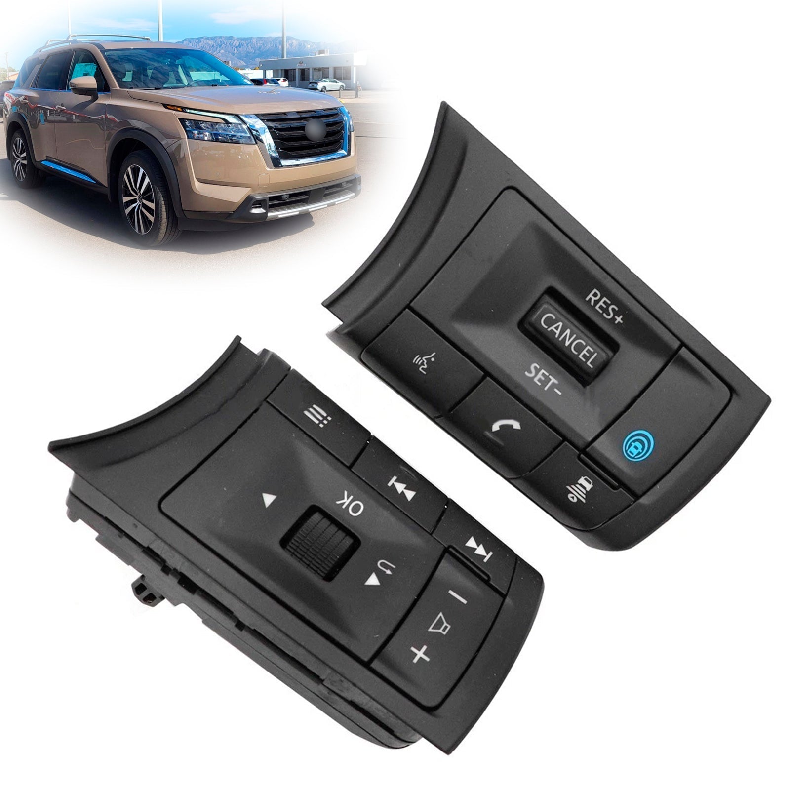 2024 For Nissan Pathfinder (Platinum, Rock Creek, S, SL, SV) 3.5L V6 - Gas Steering Wheel Audio Volume Cruise Control Switch 25550-6RF6B