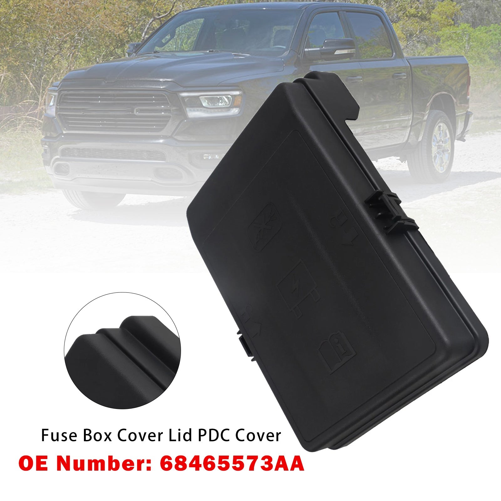 2019-2024 RAM 1500 Fuse Box Cover Lid PDC Cover 68465573AA Replacement