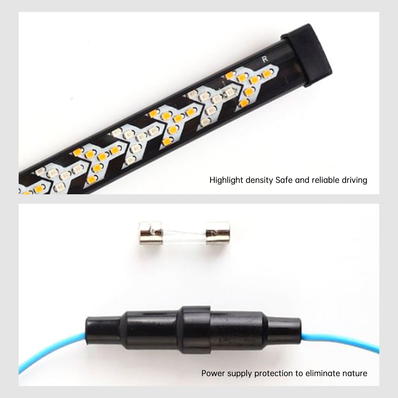 Car Truck LED TailLight Strip Turn Signal Lamp Flowing Dynamic Fish Bone 1.5 meters