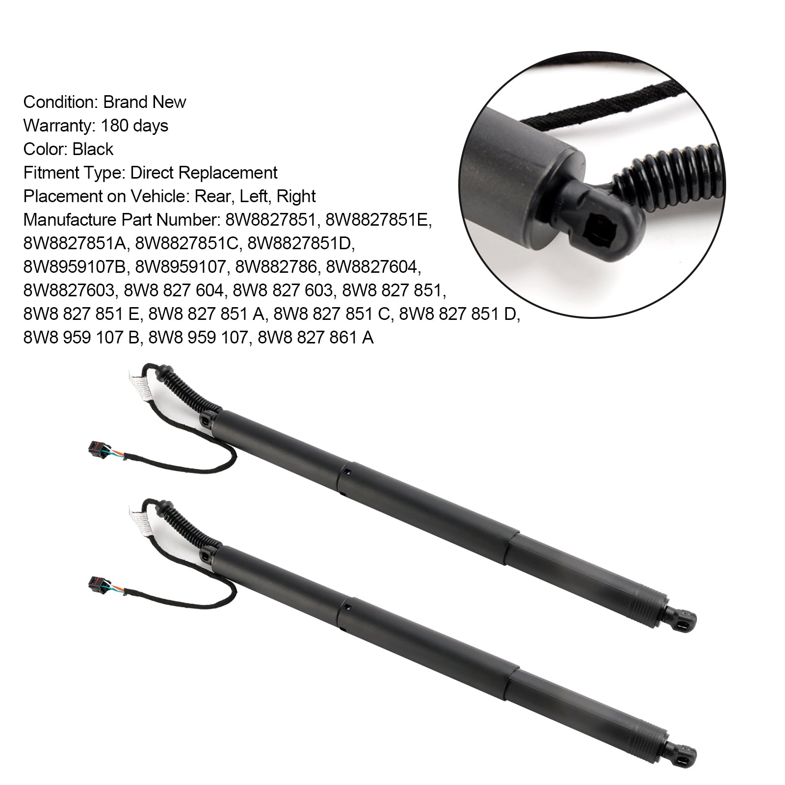 2PCS Electric Tailgate Lift 8W8827851 Fit Audi A5 Sportback 2016-2024 8W8959107