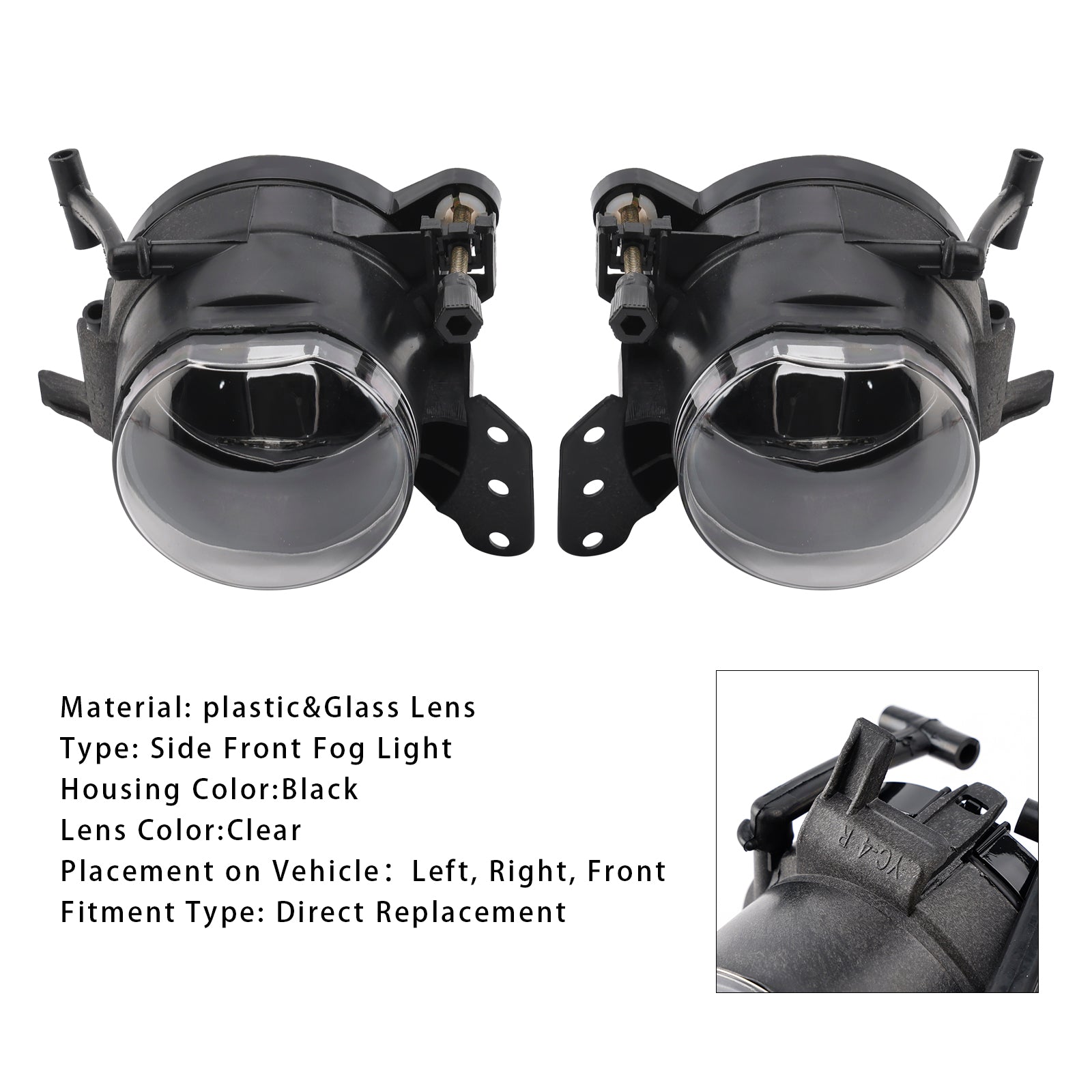 2004-2007 BMW E60 5-Series Pair Front Bumper Fog Light Lamp Bulb Housing