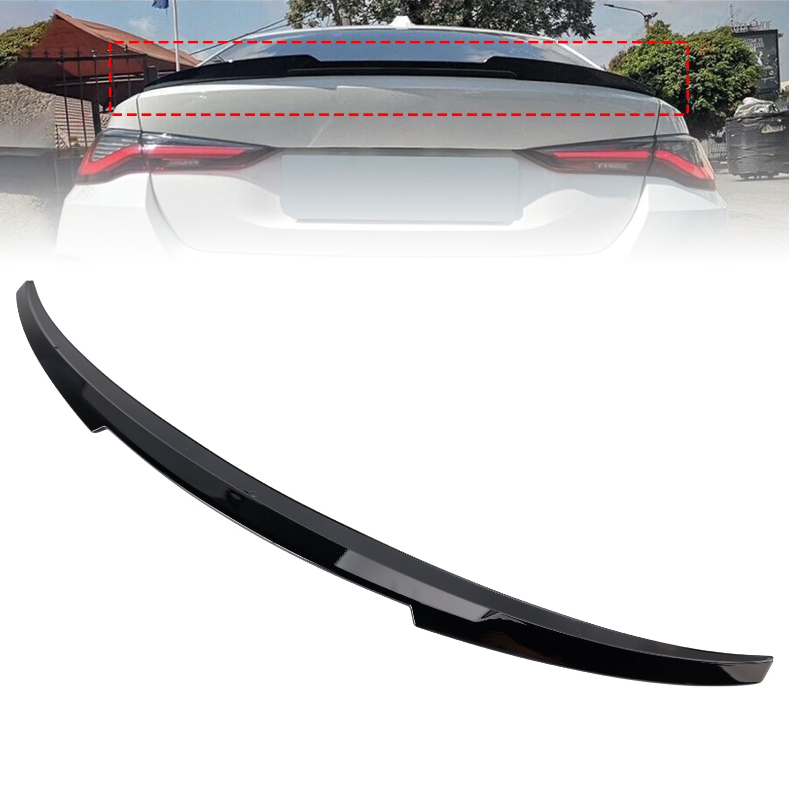 2021+ BMW i4 Gran Coupe (G26 Pre-LCI &LCI) Gloss Black Rear Boot Spoiler