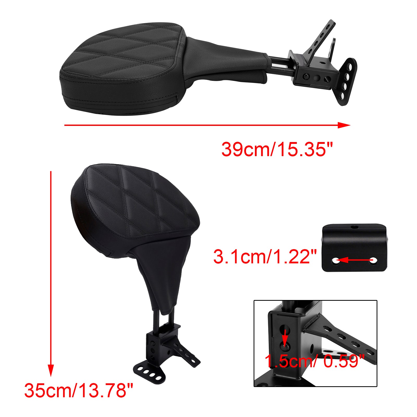 Driver Backrest pad fit for Street Electra Road Glide Road King Tri Glide 09-25