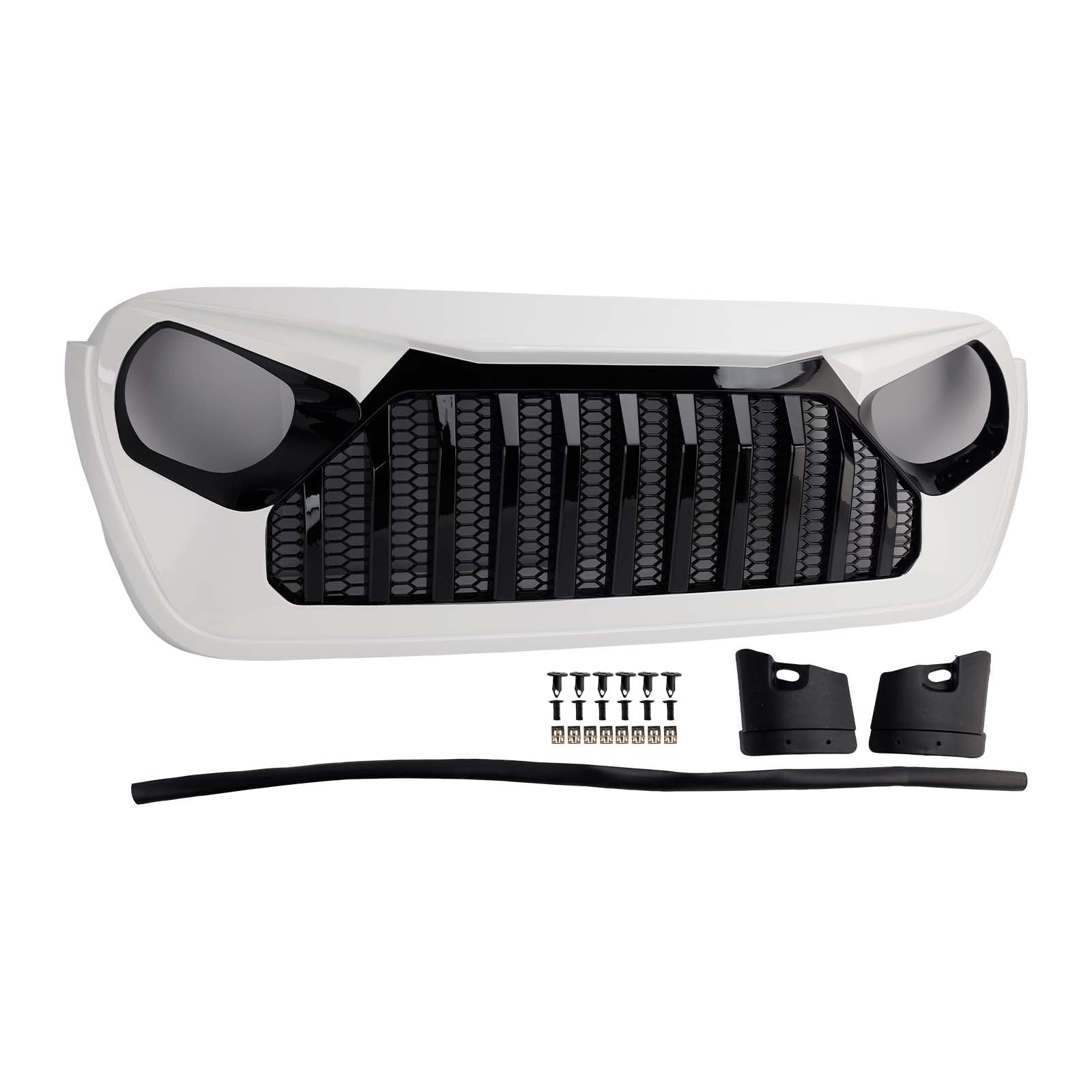 2018-2023 Fit for Jeep Wrangler JL JT White & Black Front Vader Grille Bumper Grill