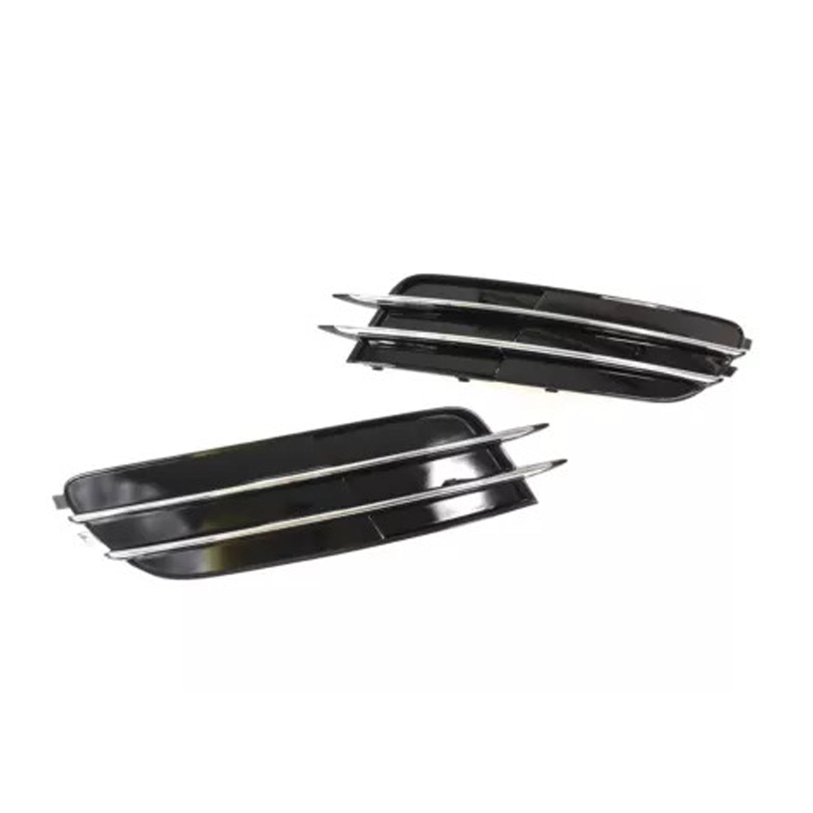 1 Pair Front Bumper Fog Light Grill Cover Bezel For Audi A6 C7 2011-2014