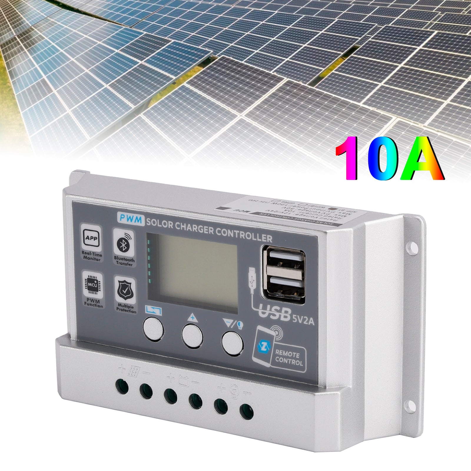 10A-60A PWM Solar Controller Mobile APP Intelligent Control Solar Controller