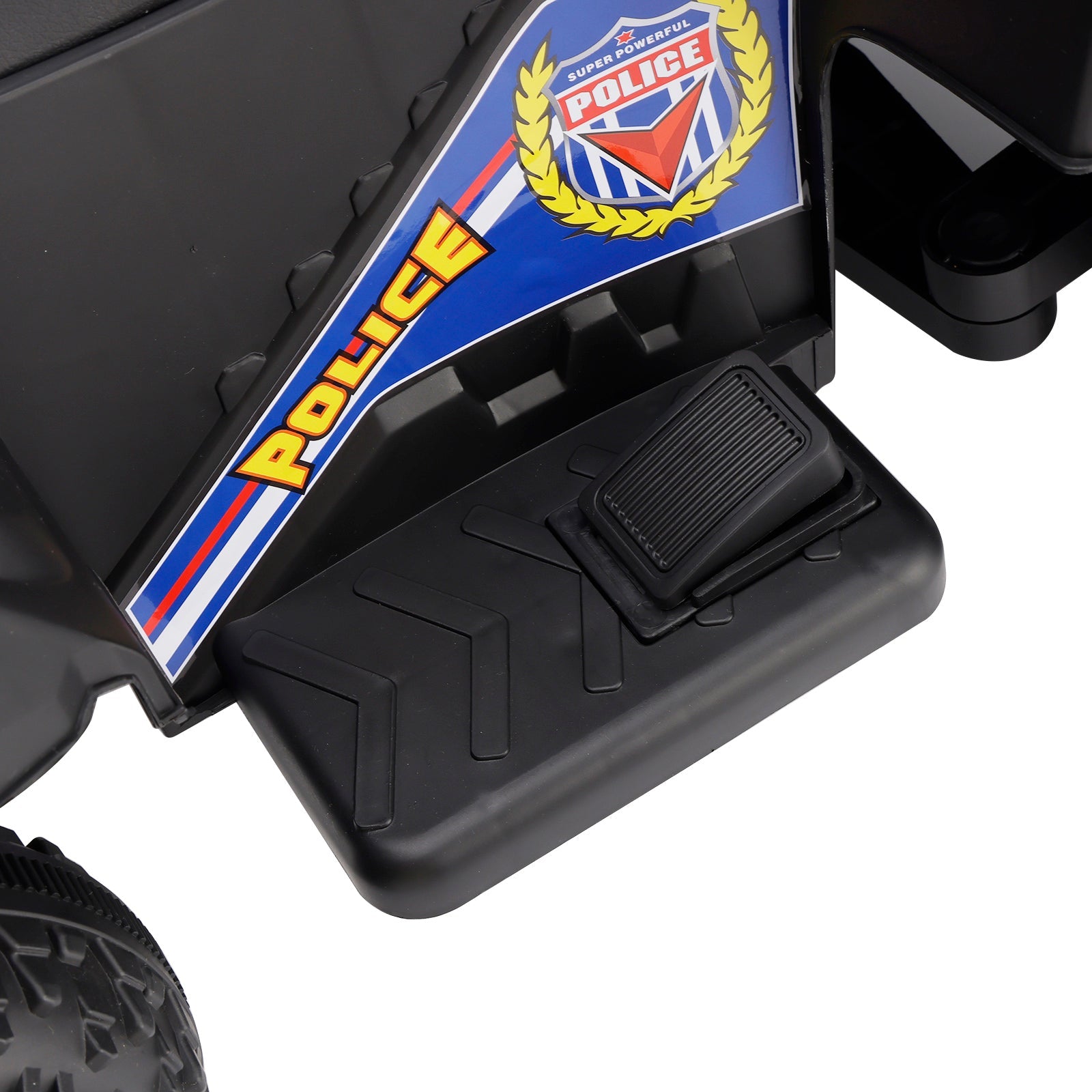 Dual Electric 6V Ride On Atv Police Car For Kid Toy Off-Road 4 Wheeler Car