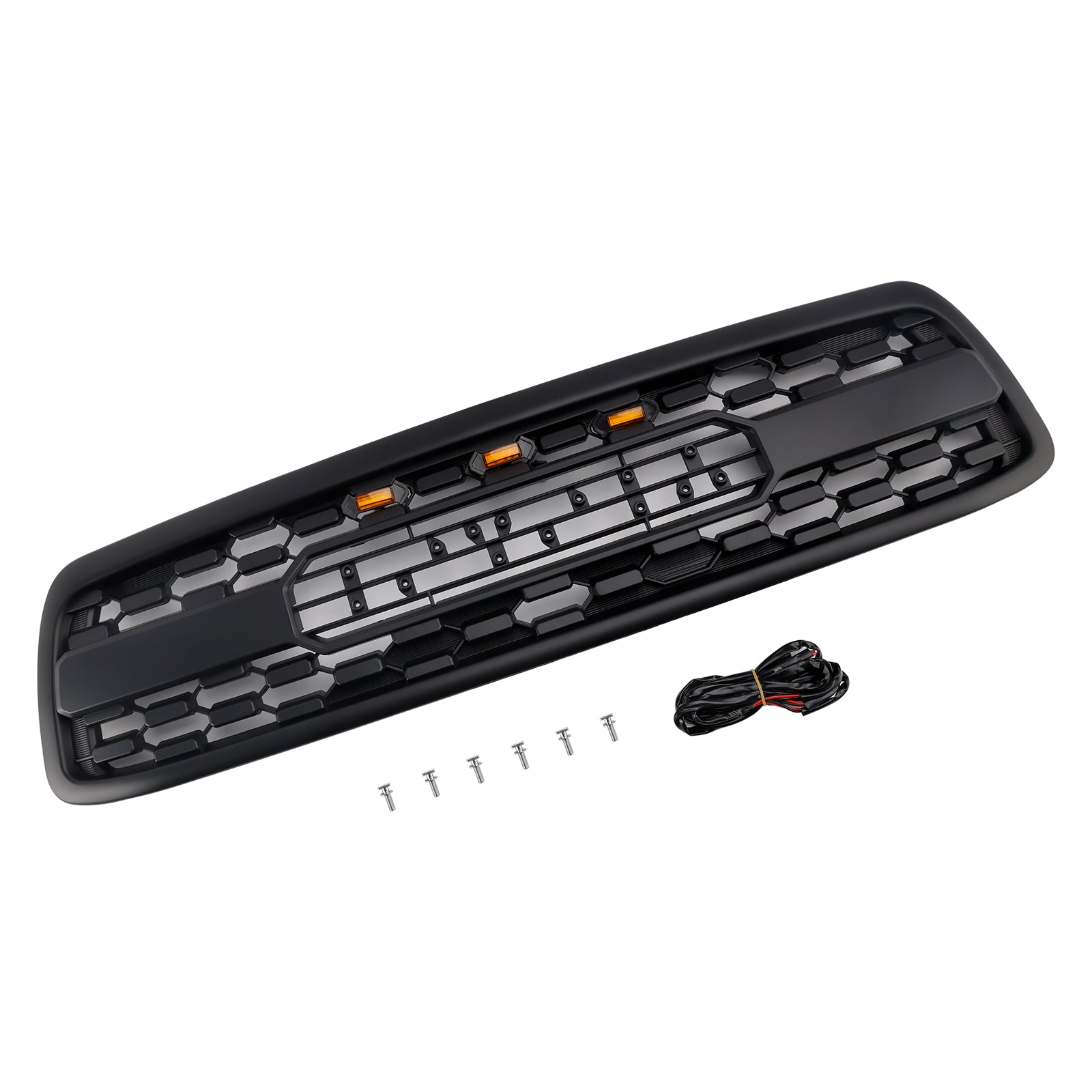 Matte Black Front Bumper Grill Grille Fit Toyota Tundra 2000-2002 W/LED