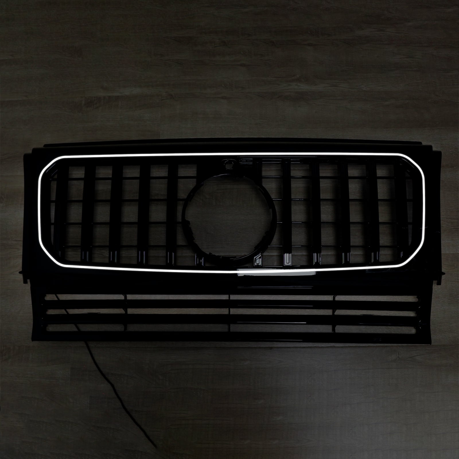 광택 블랙 프론트 범퍼 그릴 그릴 메르세데스 벤츠 W463 1990-2018 LED 장착