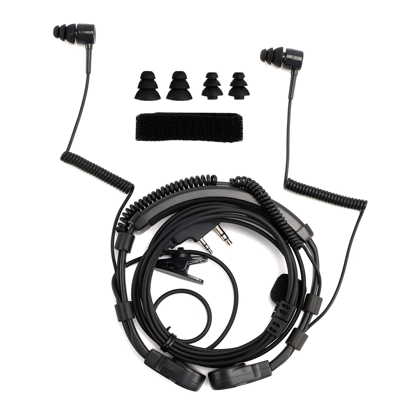 K-Head Telescopic Throat Vibration Mic Headset for TK-208 TK-220 TH-D7 TH-F6