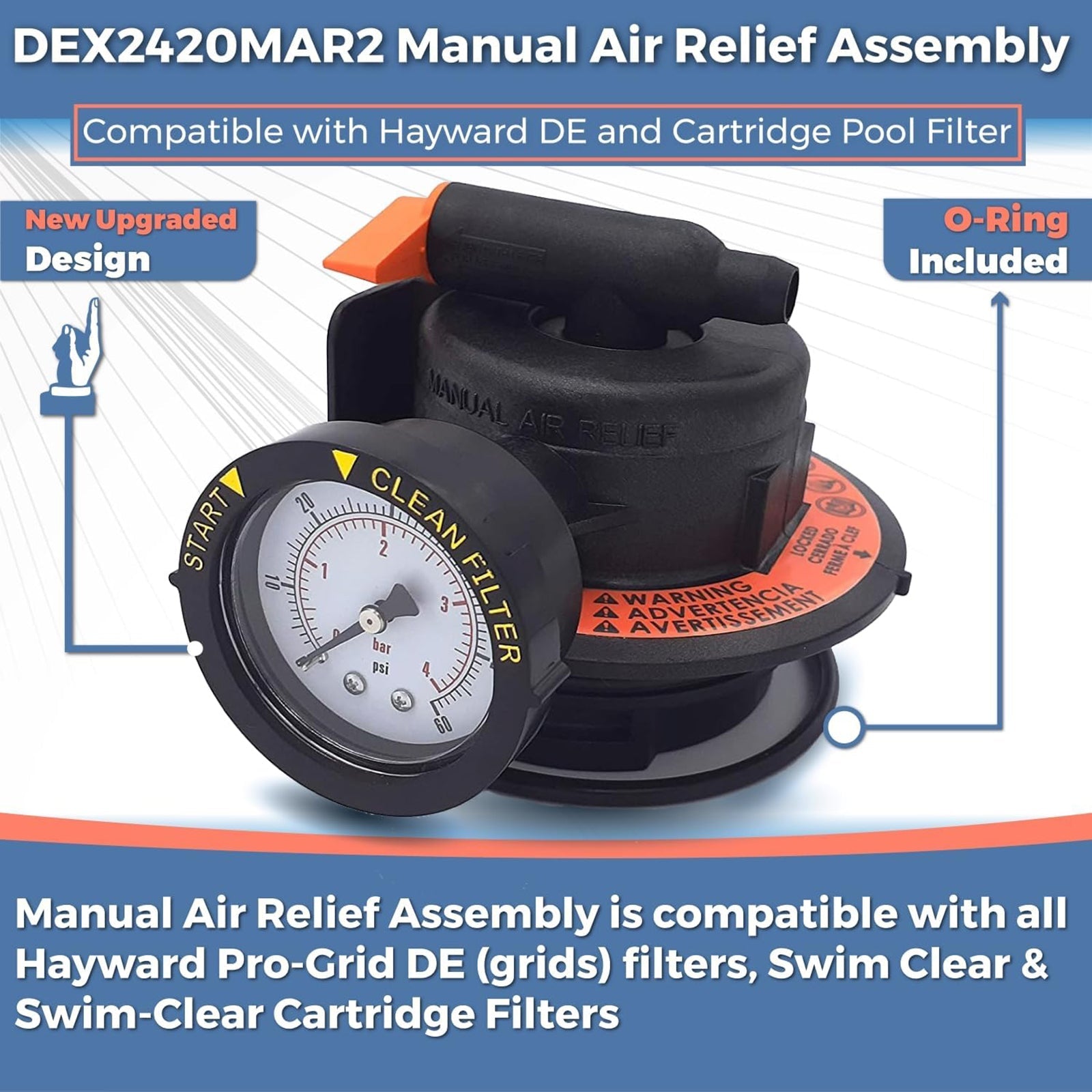 Manual Air Relief Assembly DEX2420MAR2 For Cartridge Pool Filter