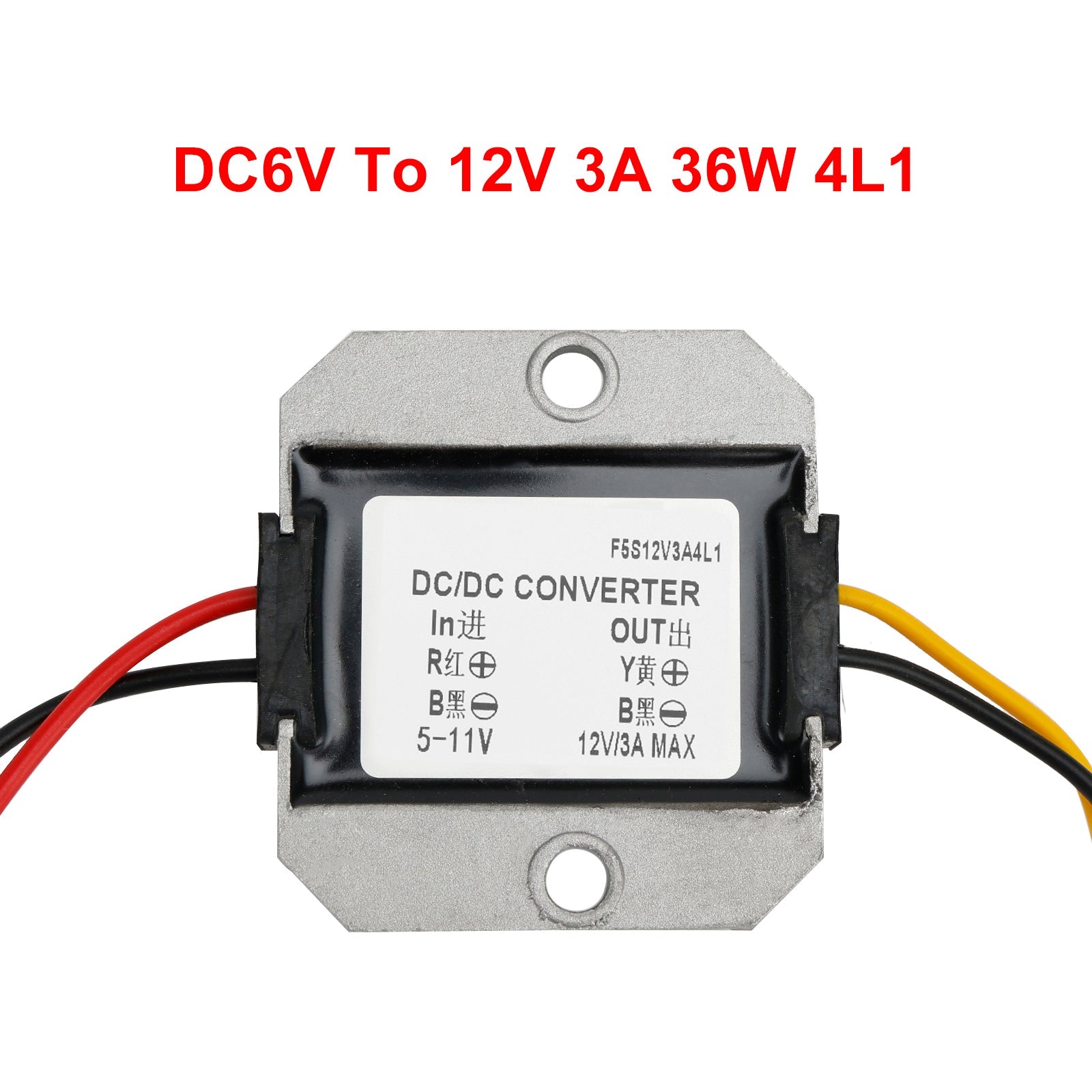 Waterproof DC/DC Converter Regulator 6V Step Up to 12V 3A 36W