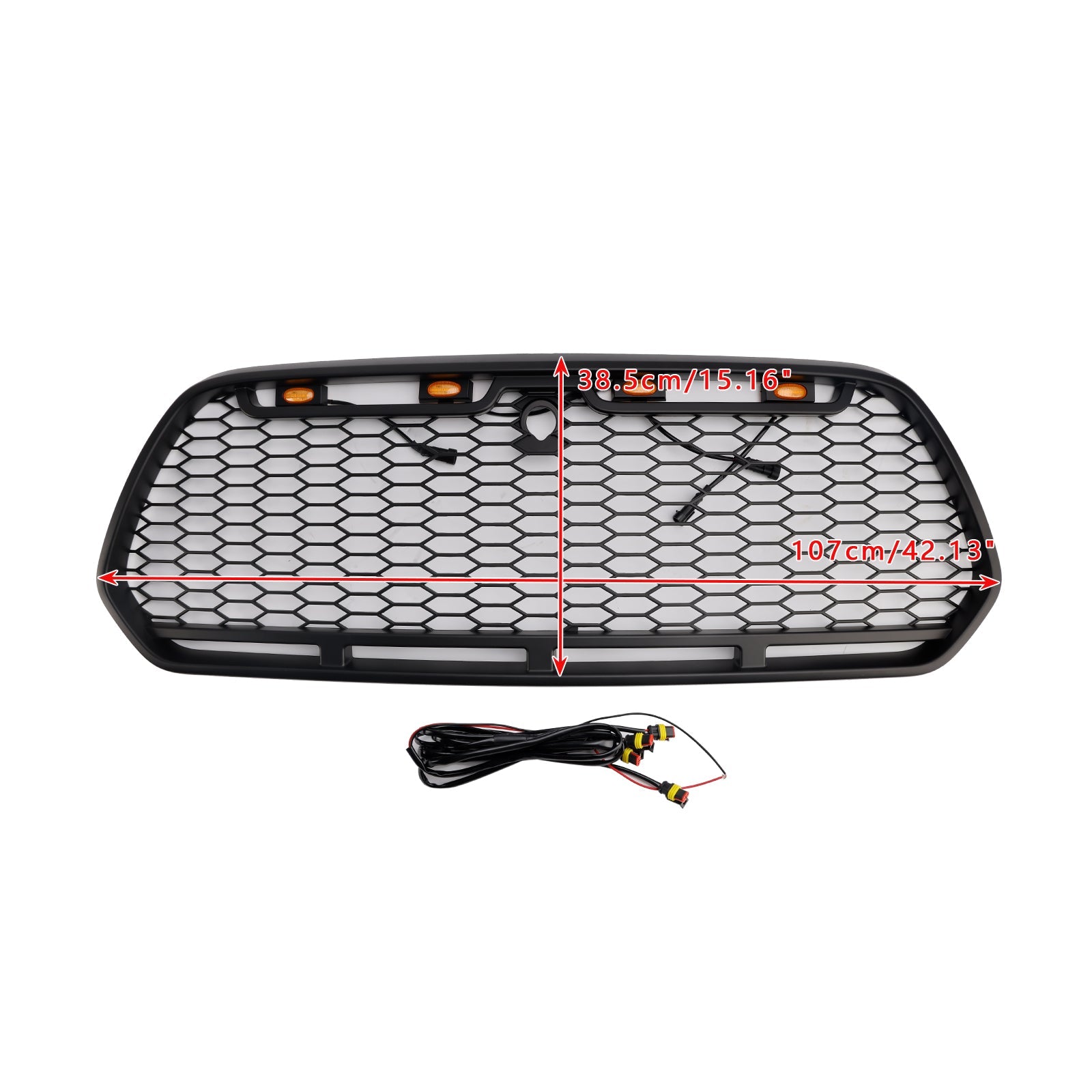 2015-2018 Ford Transit MK8 Raptor w/LED Matt Black Front Bumper Grill Grille