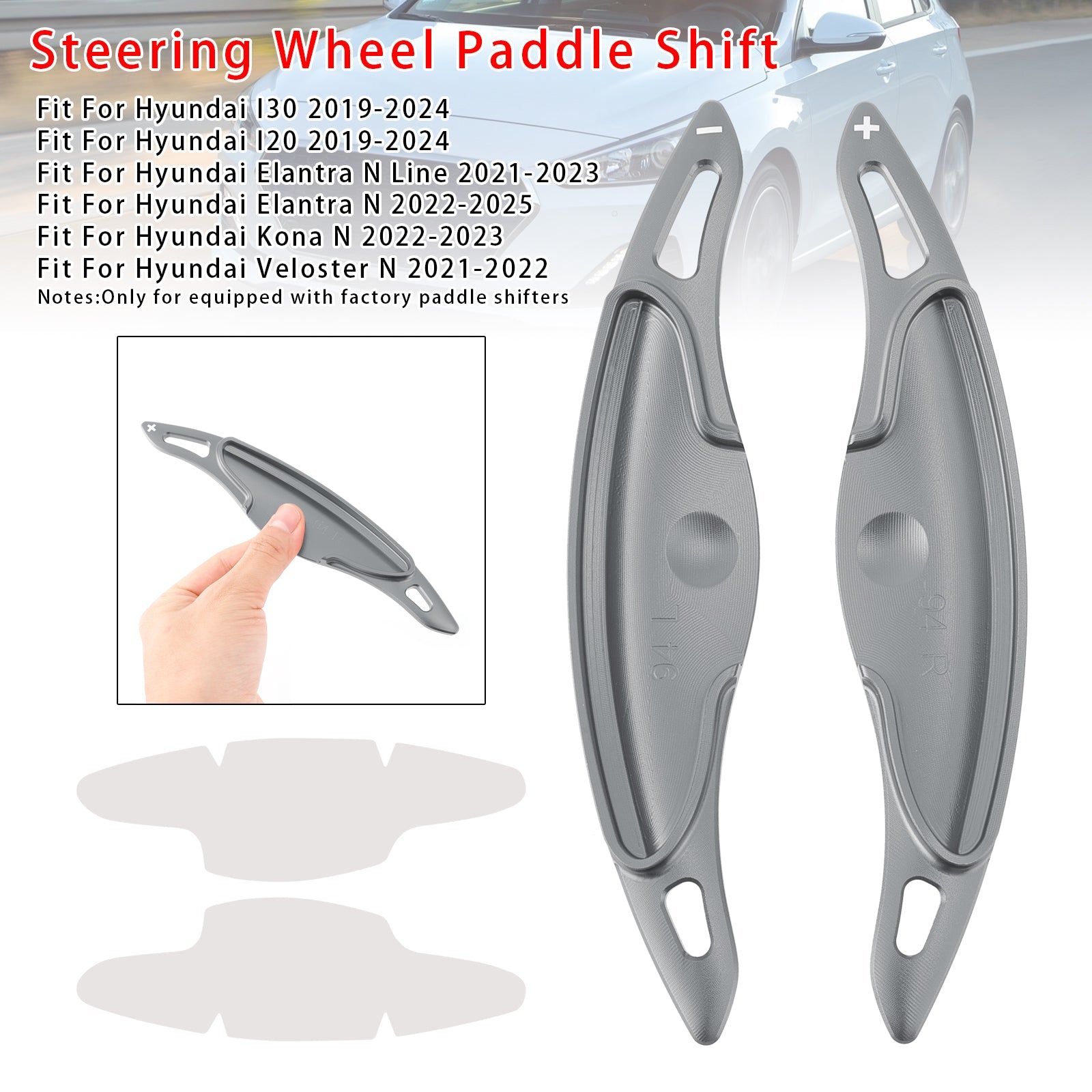 Steering Wheel Paddle Shifter Extension For Hyundai Elantra i30 Aluminium