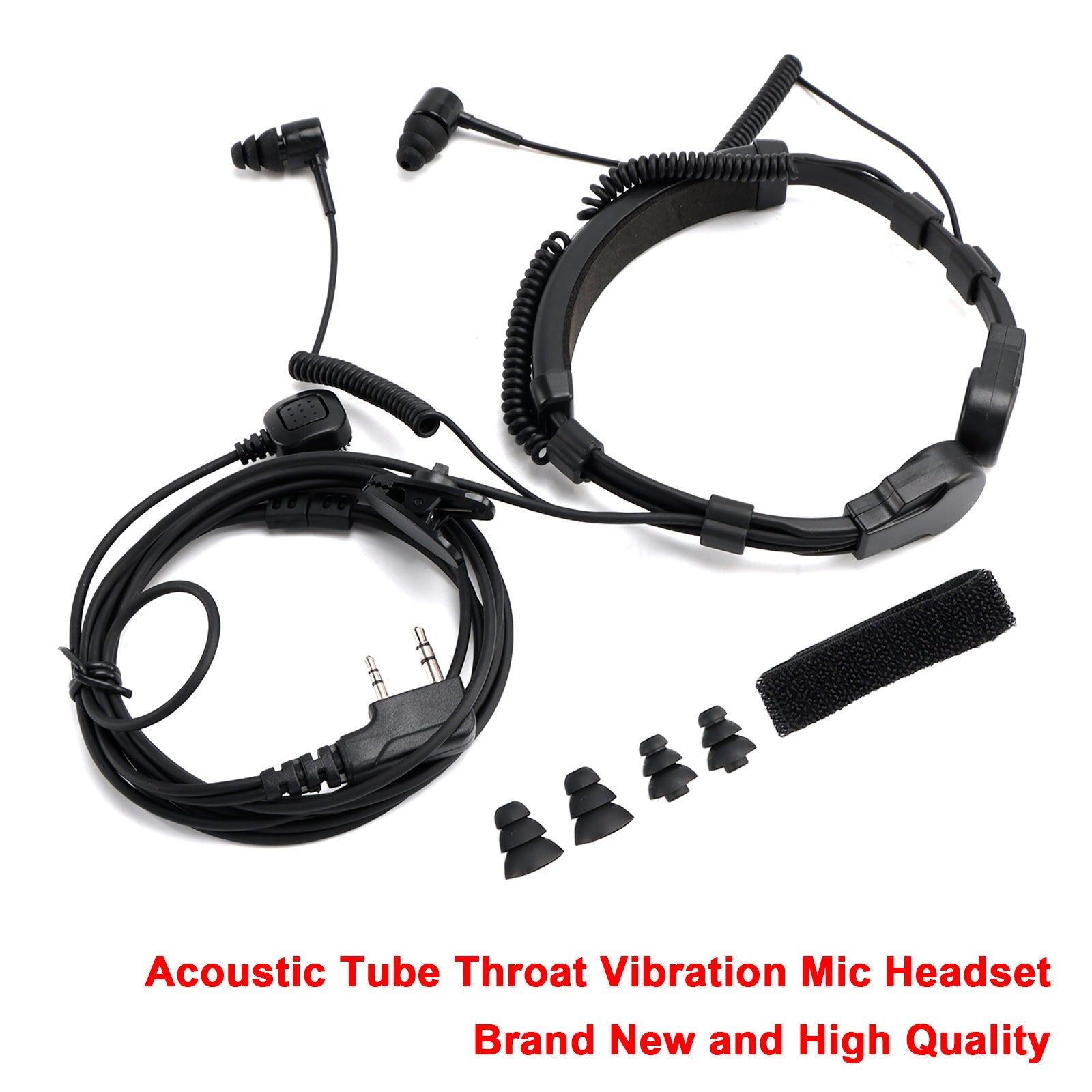 K-Head Telescopic Throat Vibration Mic Headset for TK-208 TK-220 TH-D7 TH-F6