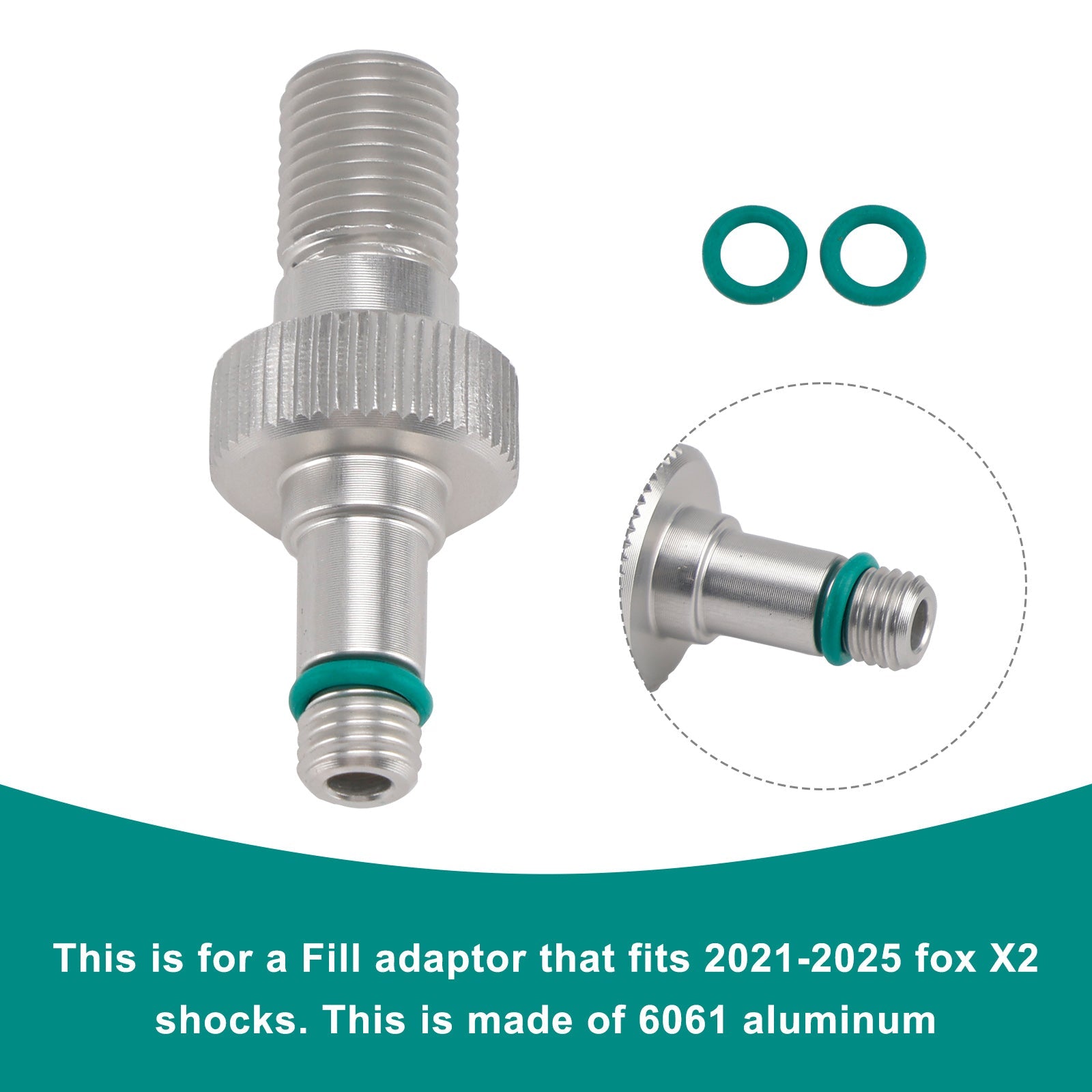 Air Fill Adaptor- clone of fox #803-01-826-Rezi end For Fox X2/DHX2 2021-2025