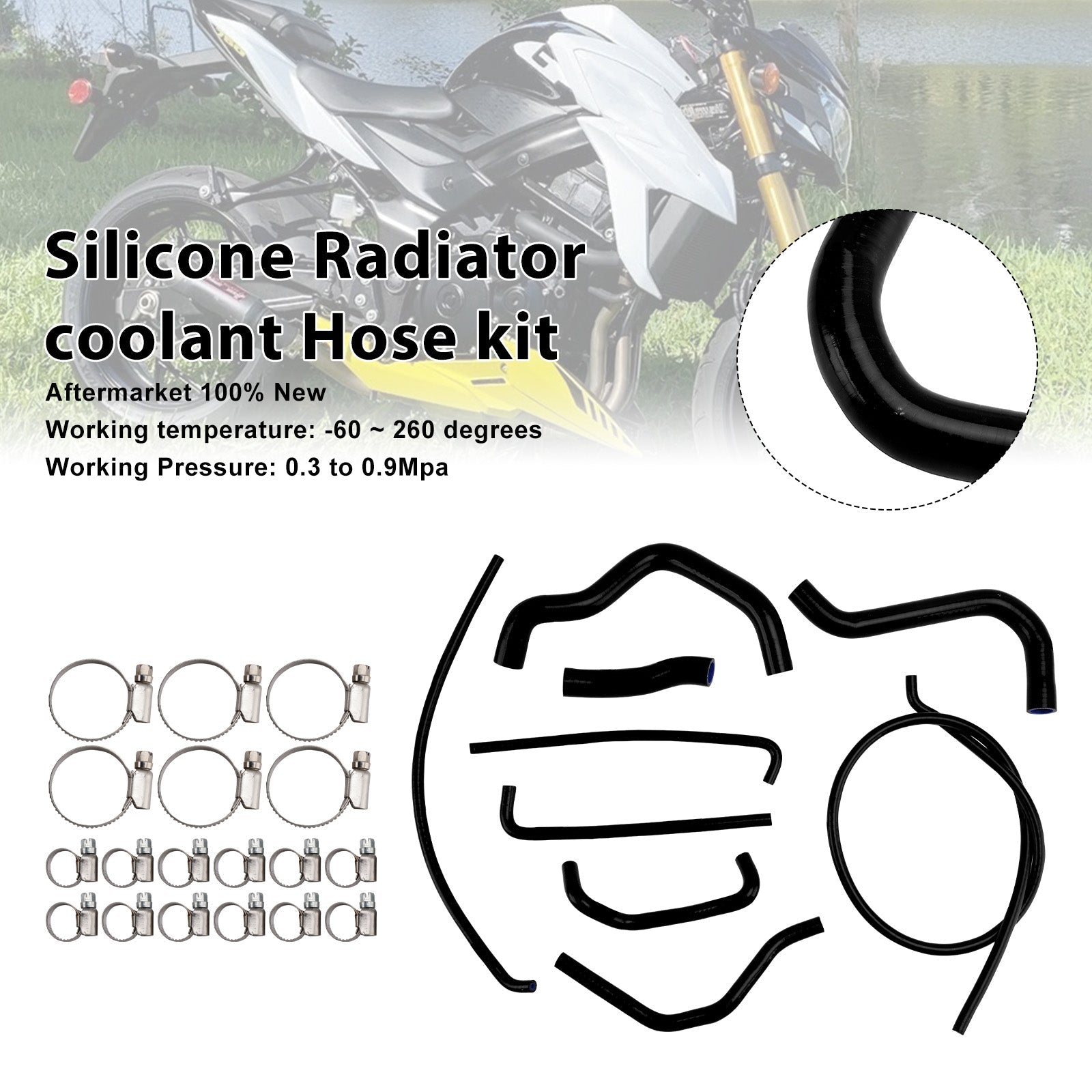 2017-2025 Suzuki GSX-S750/Z Silicone Radiator coolant Hose kit