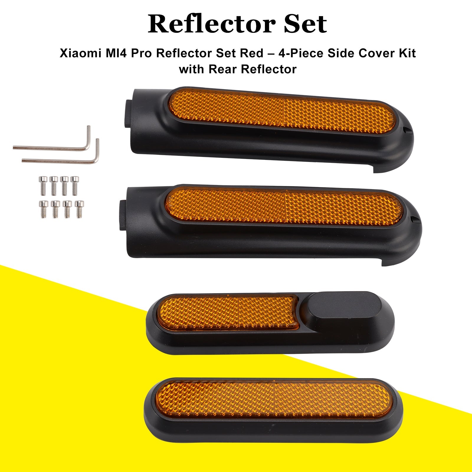 Set of 4 Scooter Side Covers with Rear Reflector for Xiaomi 4 Pro(1st Gen)