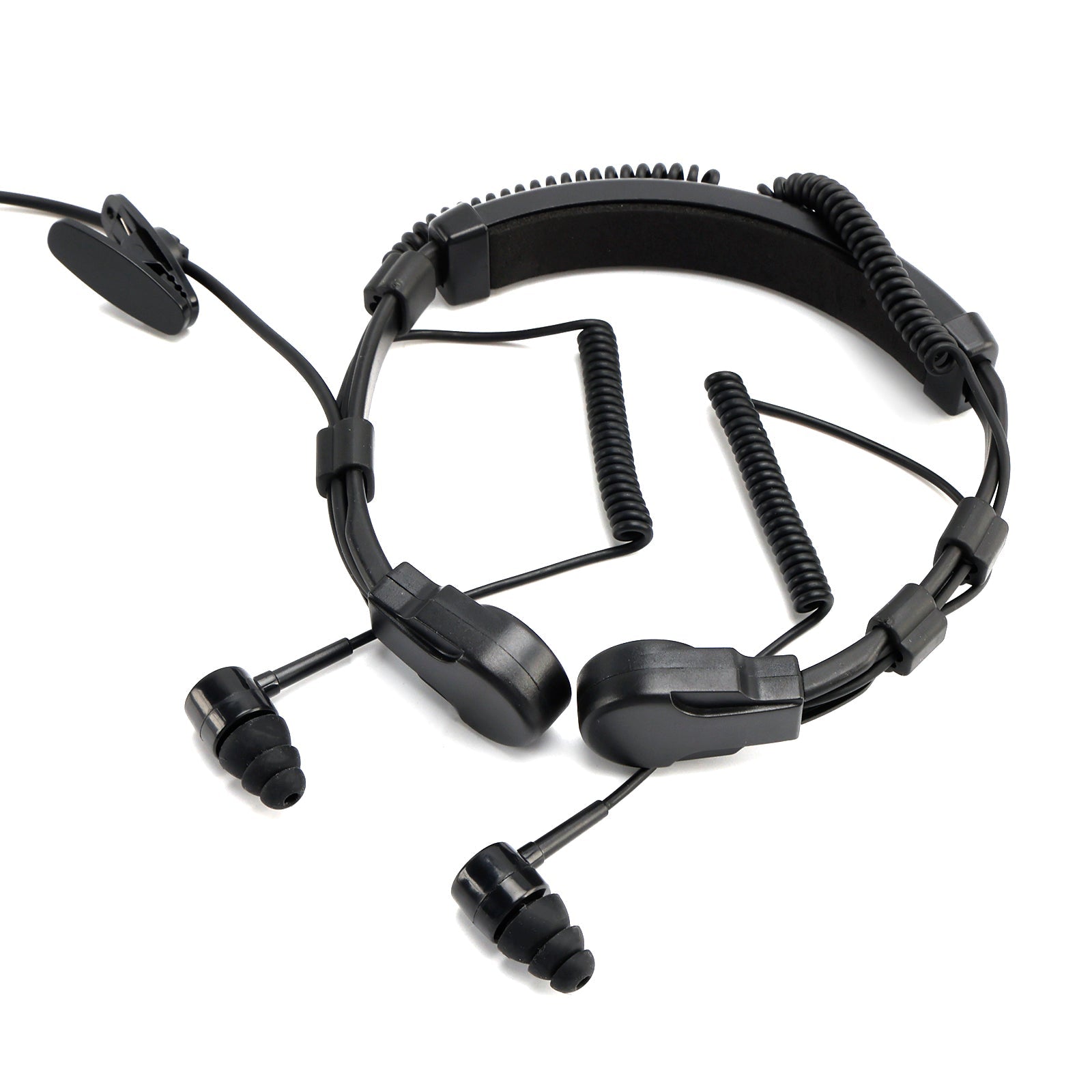 K-Head Telescopic Throat Vibration Mic Headset for TK-208 TK-220 TH-D7 TH-F6