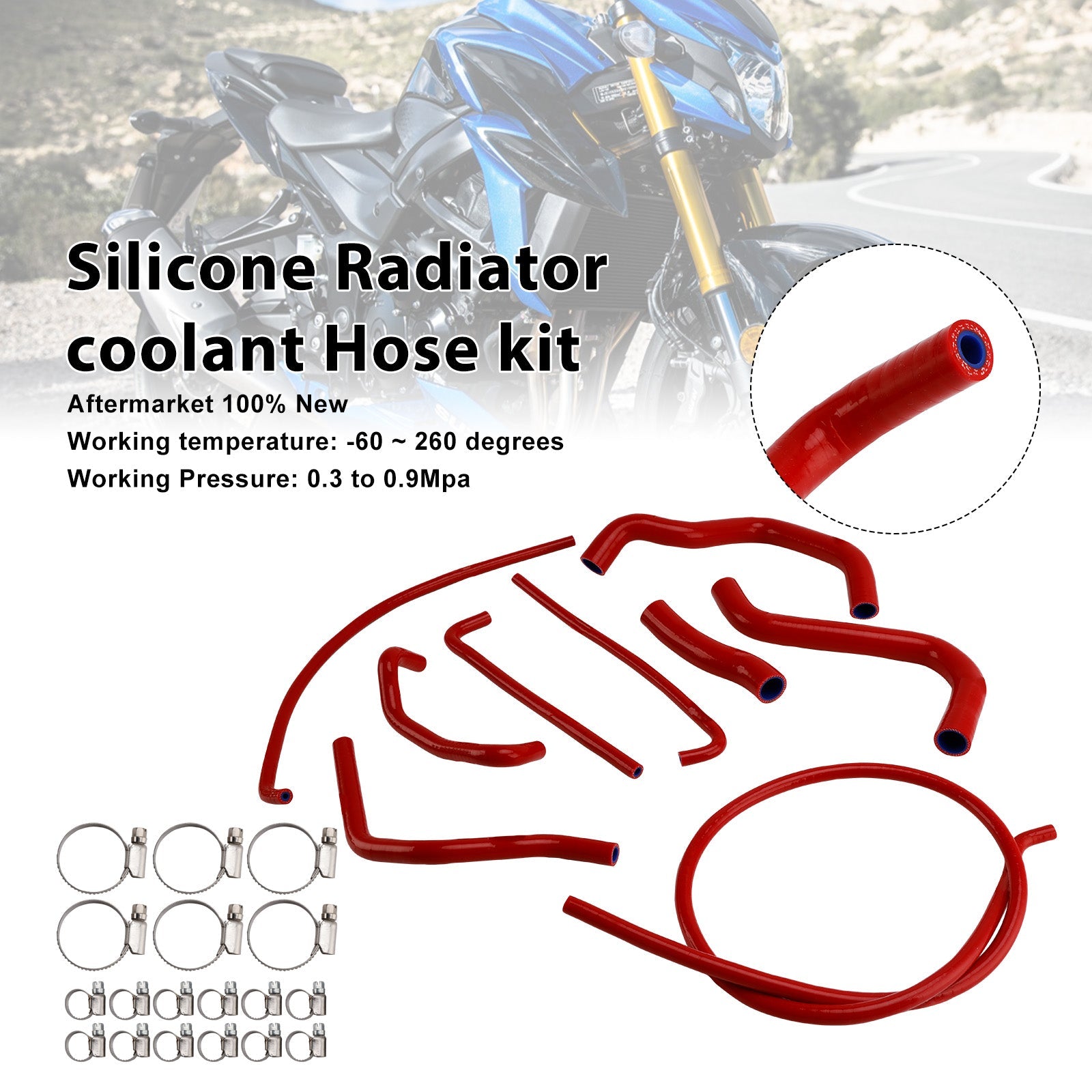 2017-2025 Suzuki GSX-S750/Z Silicone Radiator coolant Hose kit