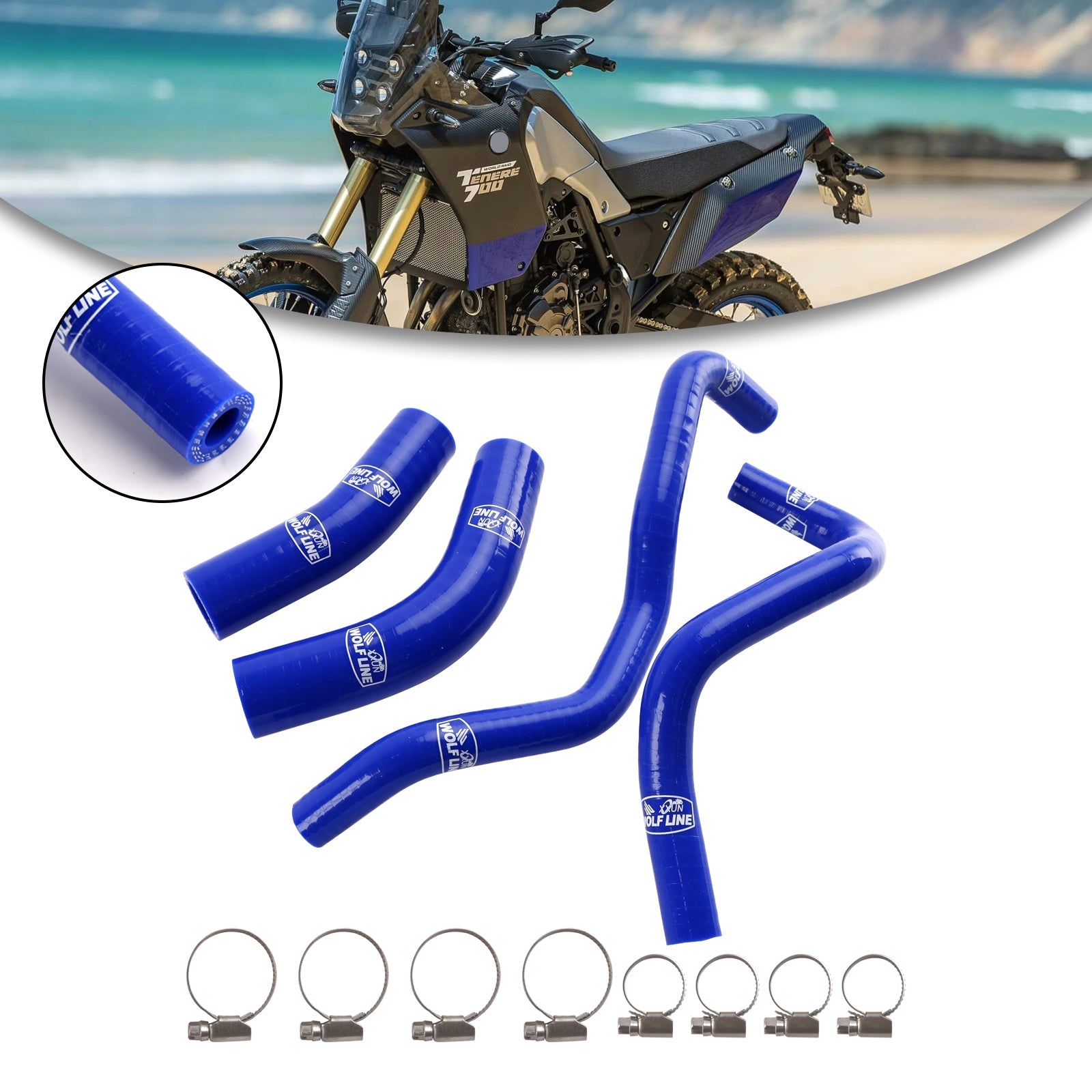 Silicone Radiator coolant Hose kit For Yamaha Tenere 700 2019-2024