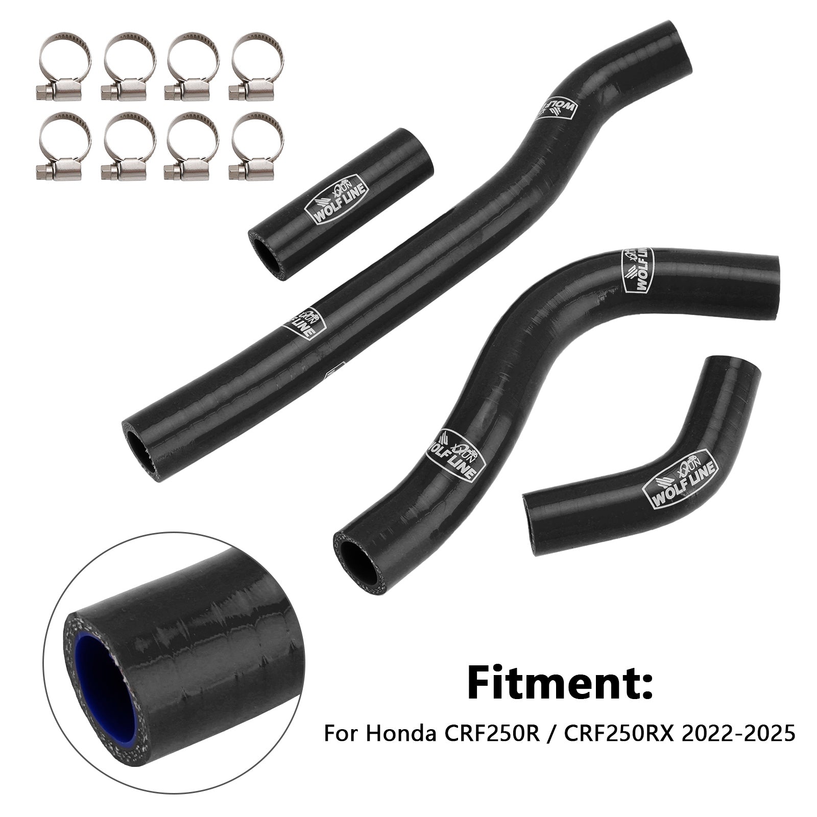 2022-2025 Honda CRF250R CRF250RX Silicone Radiator coolant Hose