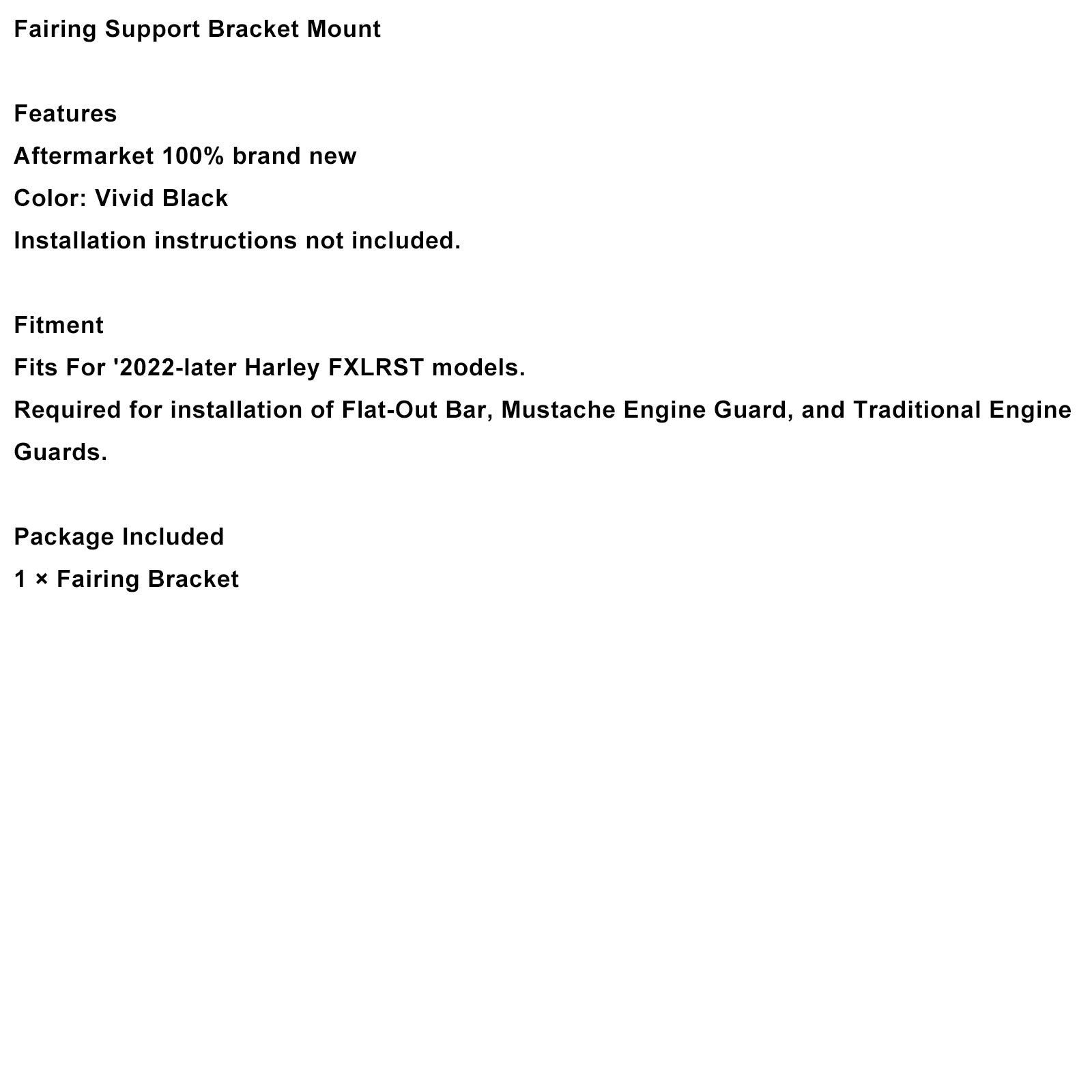 2022-2025 Low Rider ST FXLRST Fairing Support Bracket Mount Kit