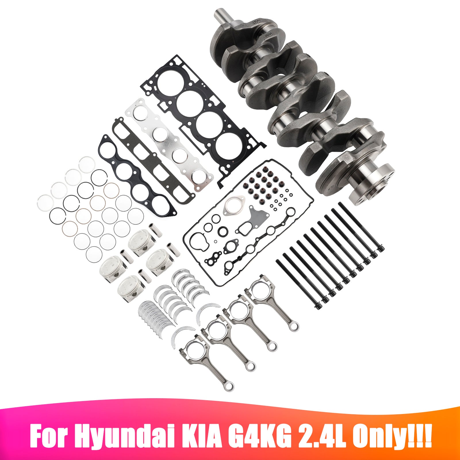 G4KG 2.4L Engine Overhaul Rebuilding Kit w/Crankshaft Con Rods for Hyundai Kia