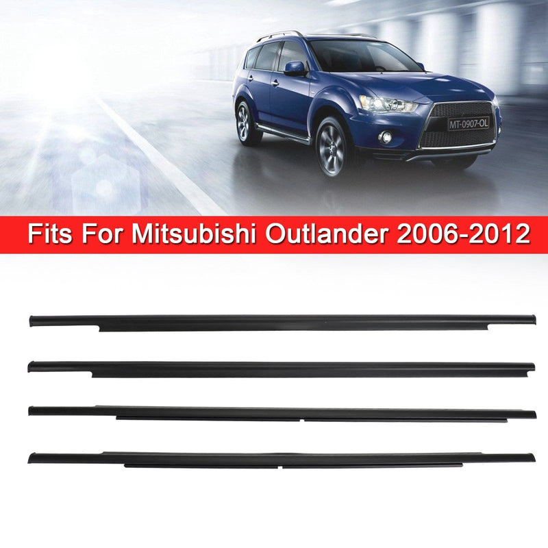 4x Car Outside Window Weatherstrip Seal Belt Moulding For Mitsubishi Outlander 06-2012 Generic