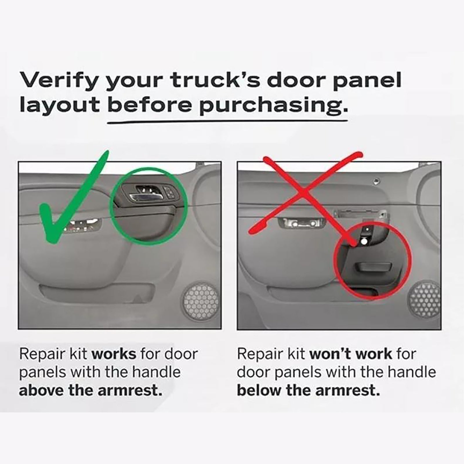 80994 Front Left Door Armrest Repair Kit BLACK (27 inch) For Chevrolet/GMC