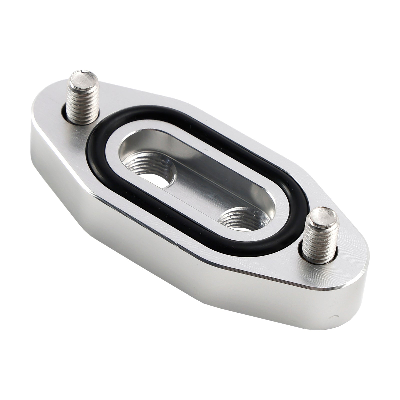 Twin Turbo Dual 1/8" NPT Oil Feed Line Adapter Plate for LS1 LSX LS3 LS2 LQ4