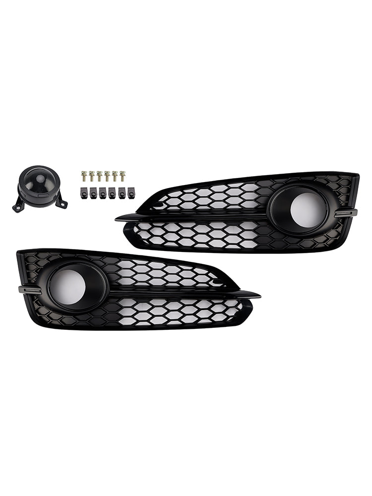 2015-2017 Audi A8 S8 2PCS Black Front Fog Grill Grille Light Cover