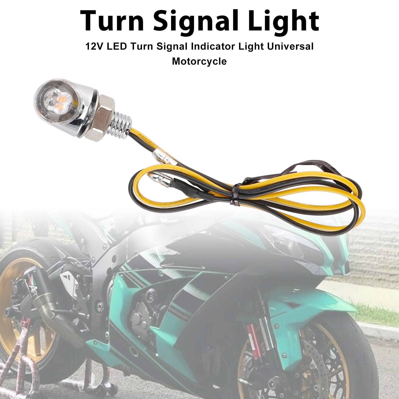 12V LED Turn Signal Indicator Light 8mm Universal Motorcycle For Honda