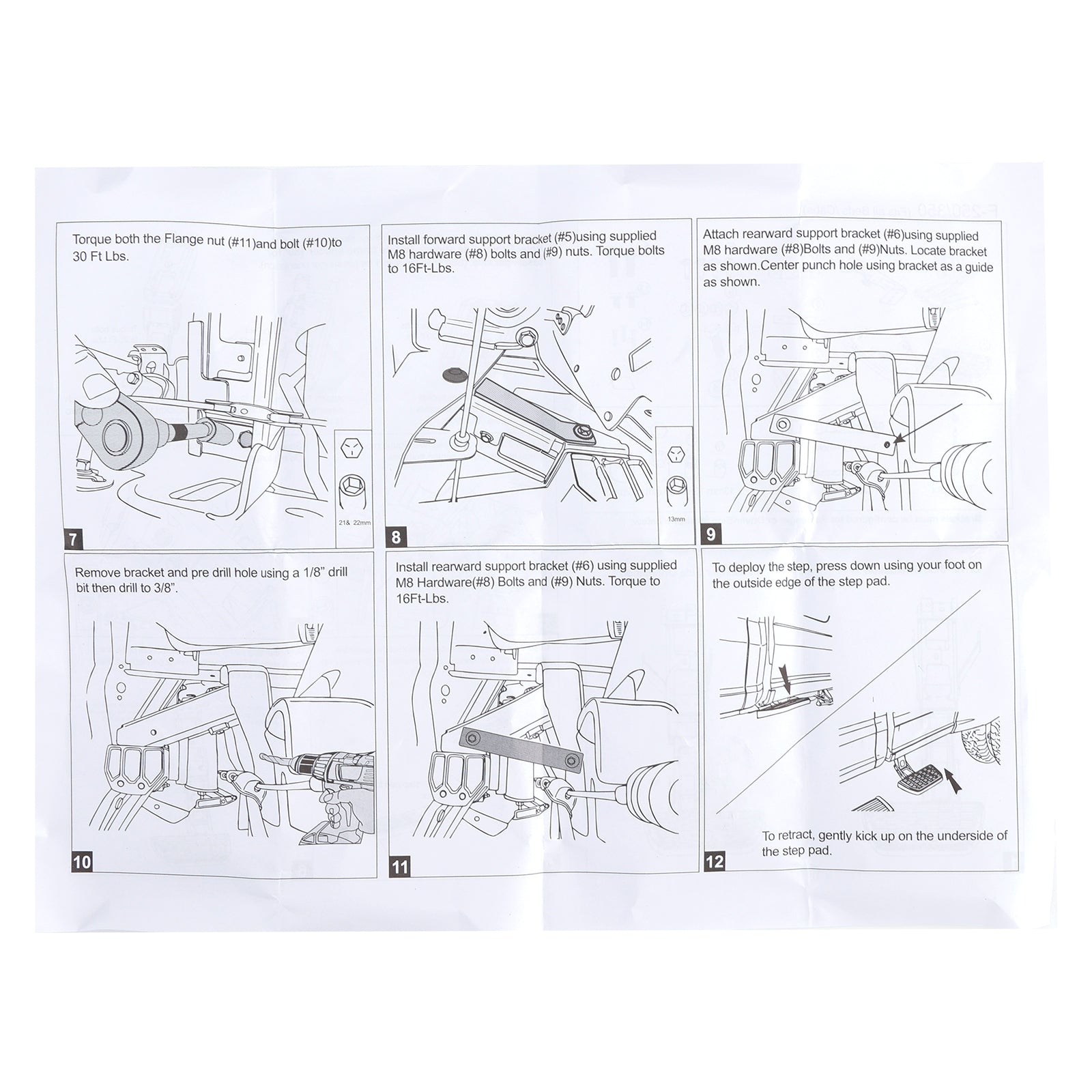 Bed Side Step Retractable Step 75413-01A For Ford F250 F350 Super Duty 2017-2022