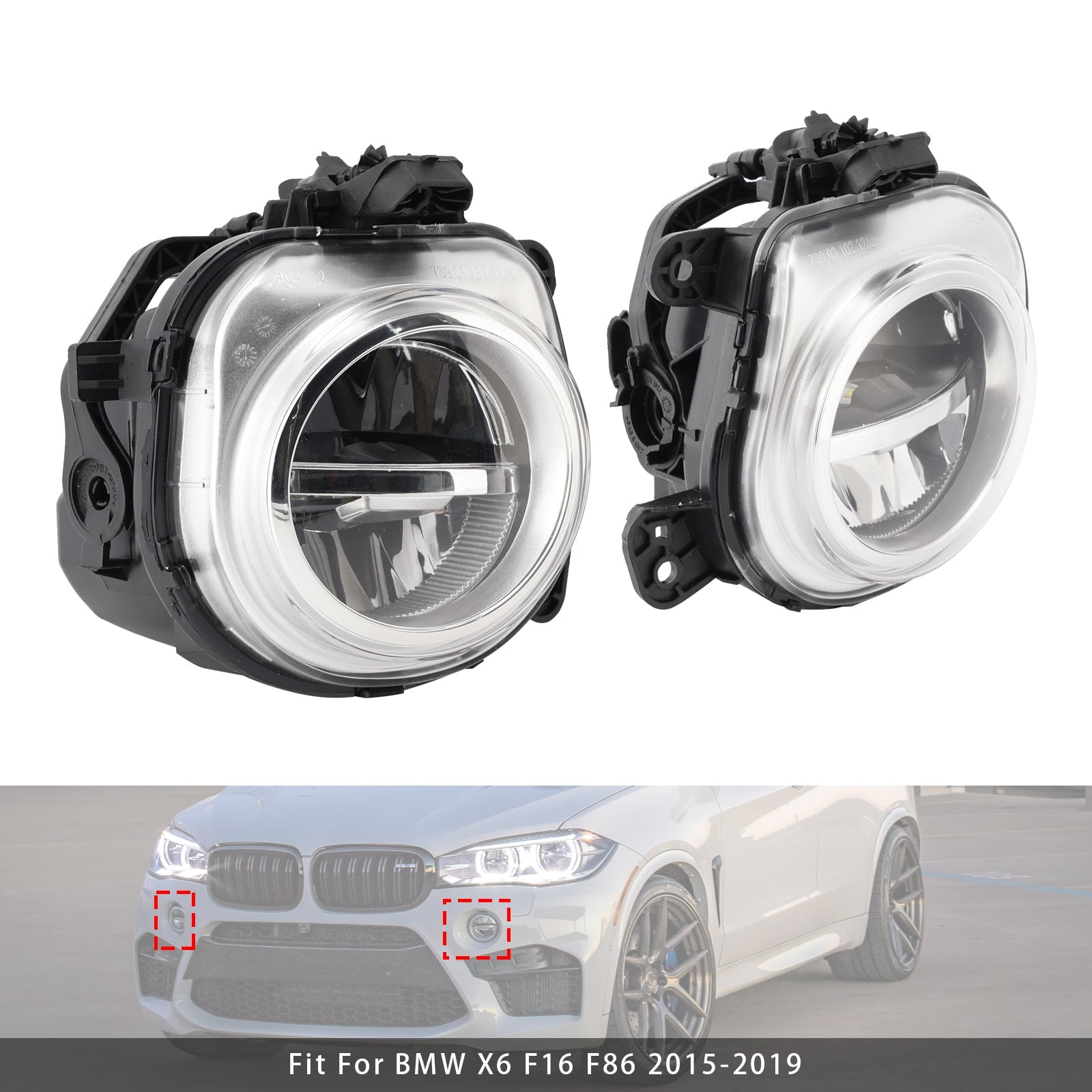 Pair LED Front Fog Lights For BMW X3 F25 X4 F26 X5 F15 X6 F16 63177317252