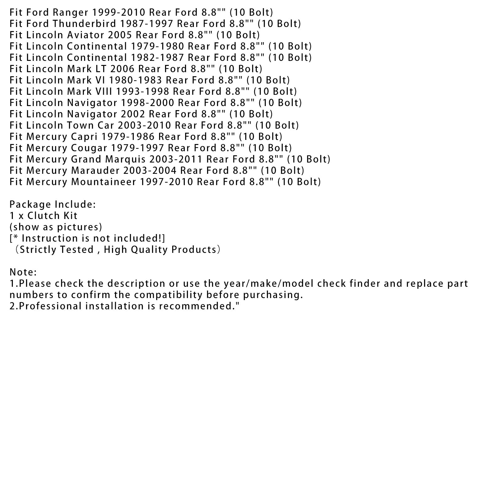 8.8" Traclok Posi Clutch Pack Kit Lsd Spider Gears For Ford 8.8" Truck Rearend