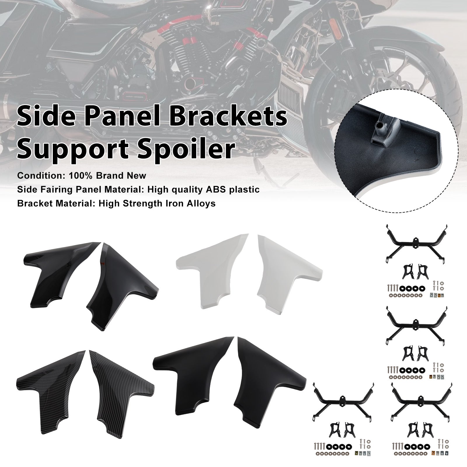 2024 -later Harley CVO Road Glide Upgrade Side Panel Brackets Support Spoiler