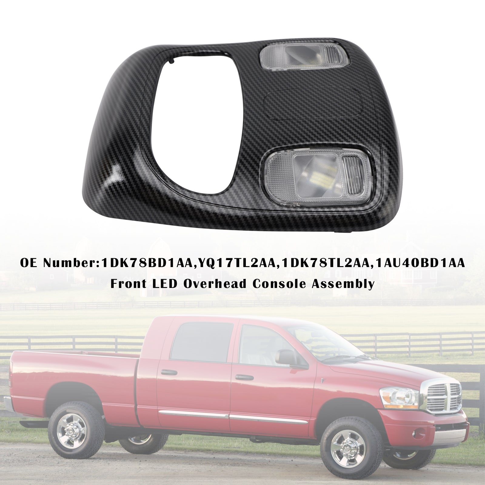 LED Overhead Console Assembly 1DK78BD1AA For Dodge Ram 1500 2500 3500 2002-2010