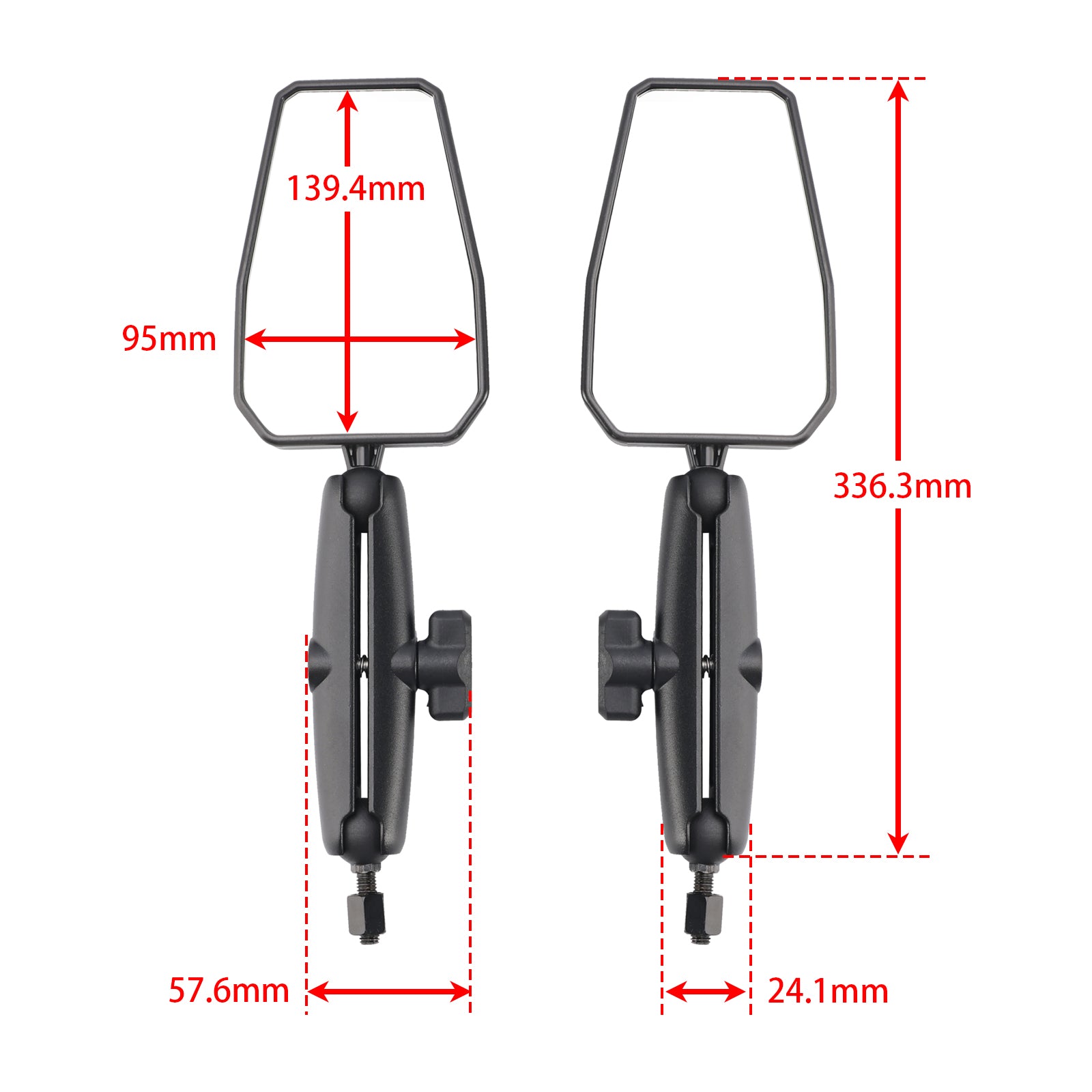 Pair Motorcycle Folding Adventure Mirrors Rearview Mirror For ATV Dirt Bike